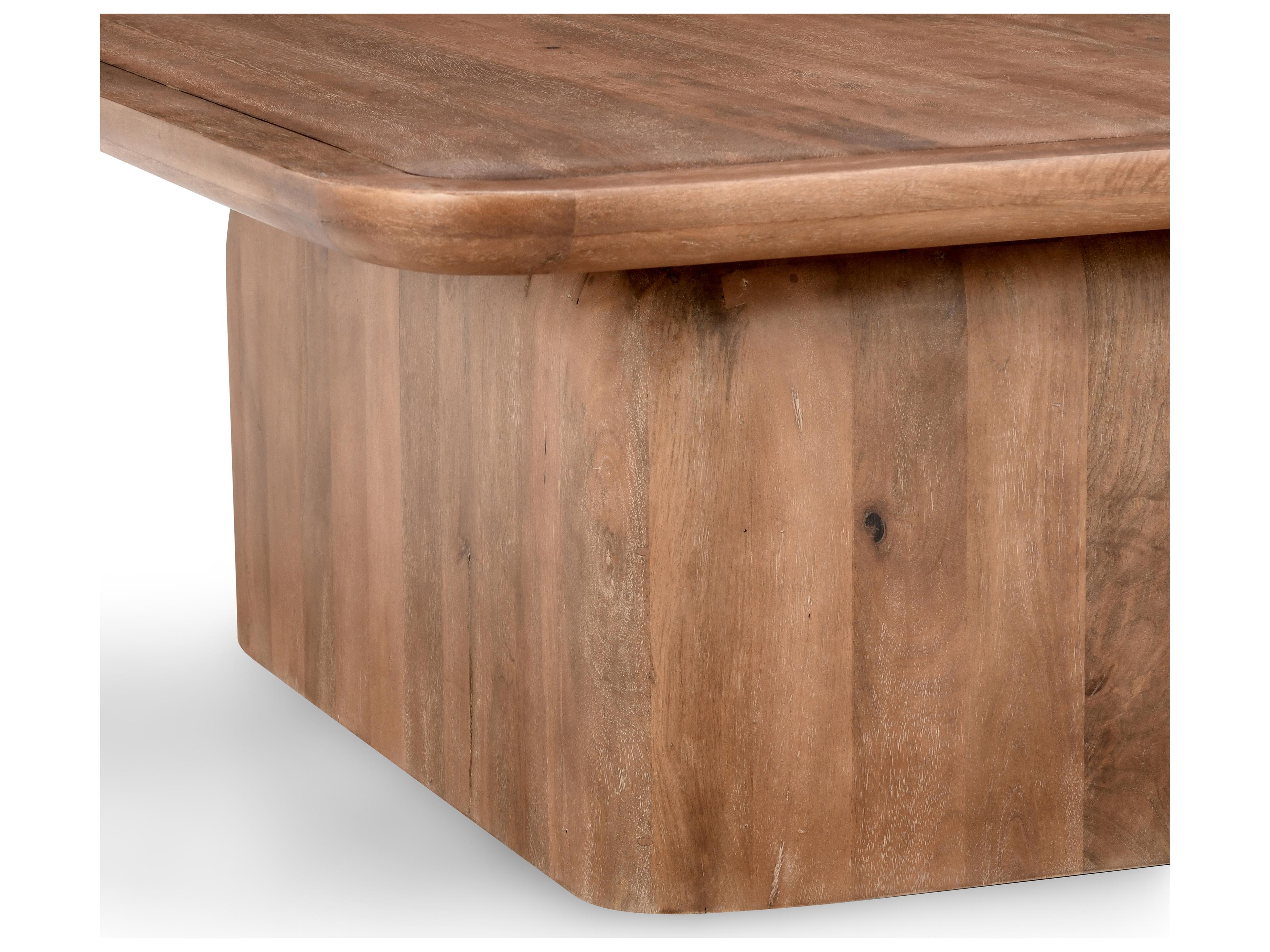 Classic Home Chloe Square Wood Brown Coffee Table