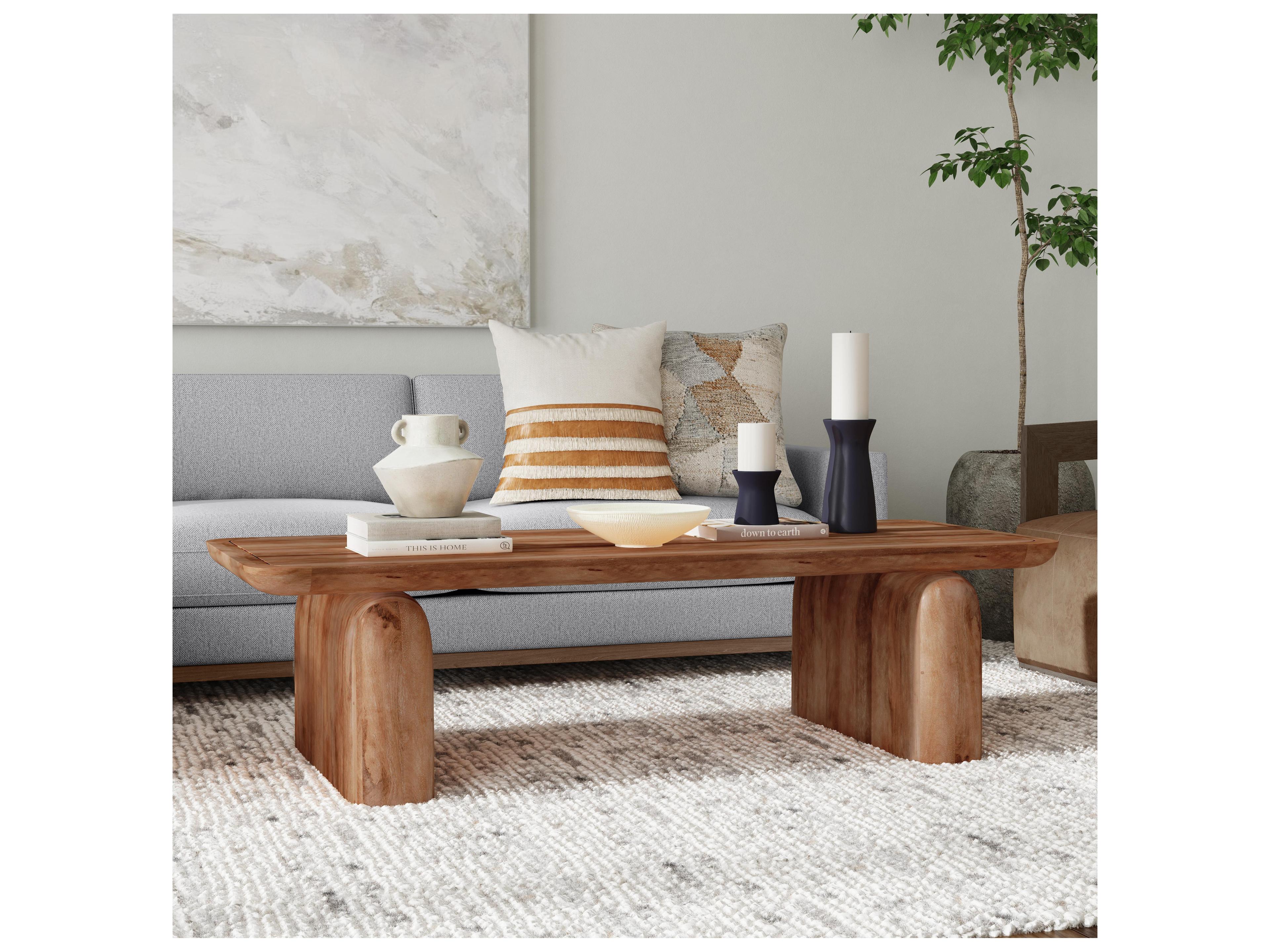Classic Home Chloe Rectangular Wood Brown Coffee Table