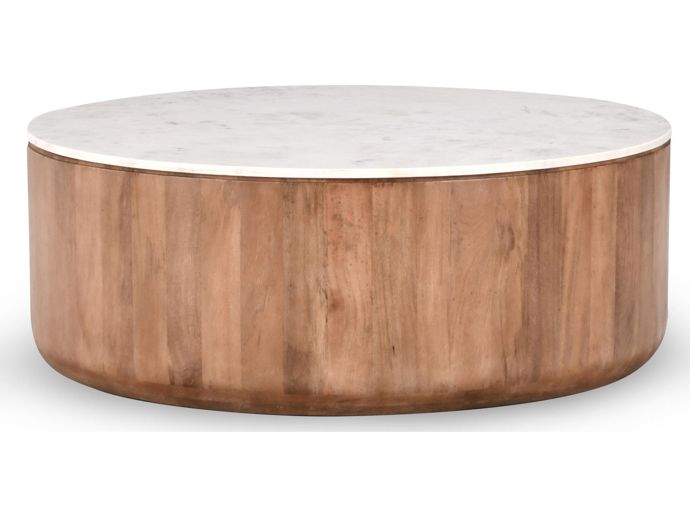 Classic Home Josie Round Umber marble Coffee Table