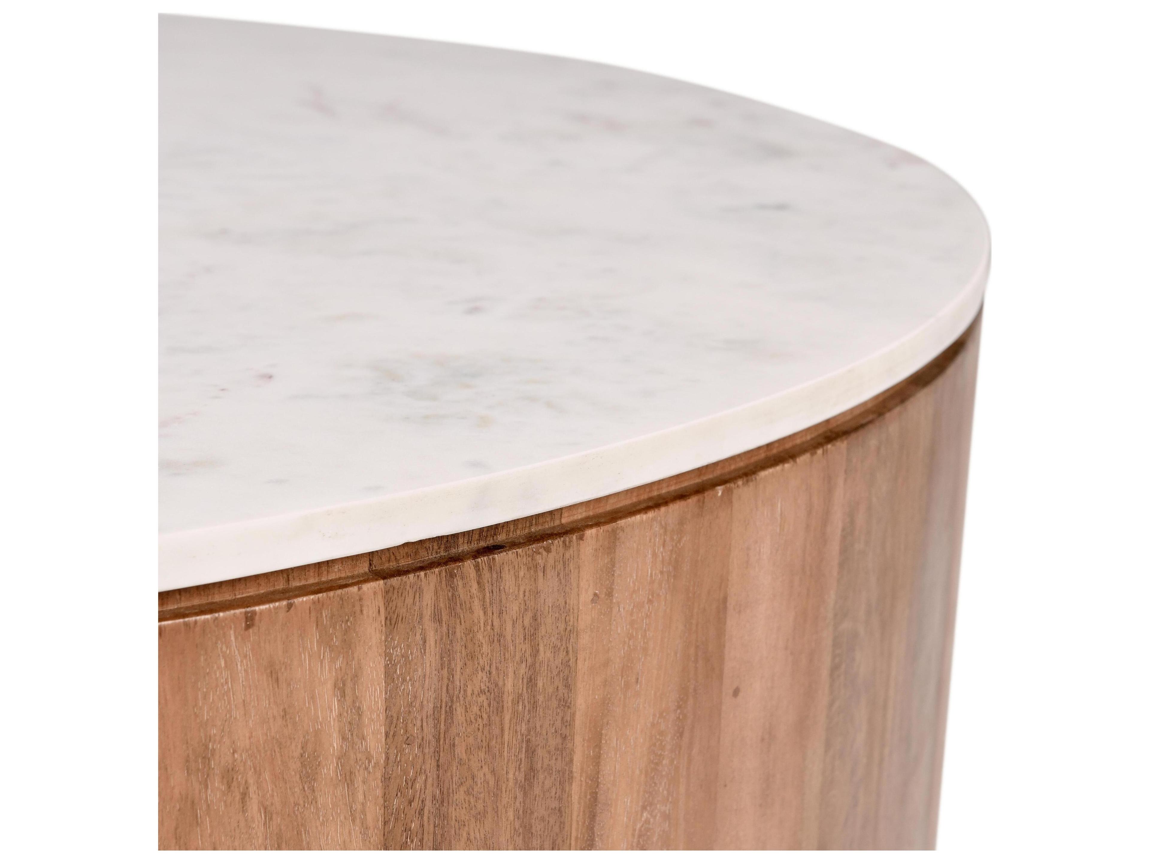 Classic Home Josie Round Umber marble Coffee Table