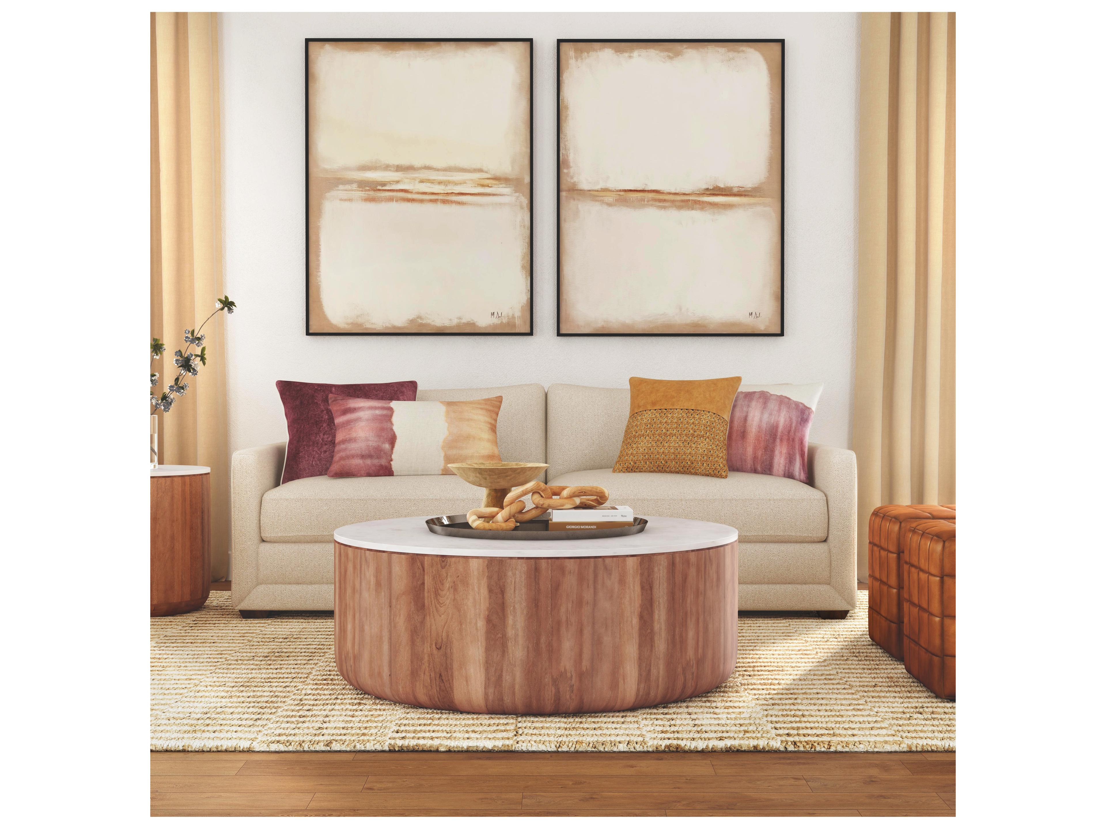 Classic Home Josie Round Umber marble Coffee Table
