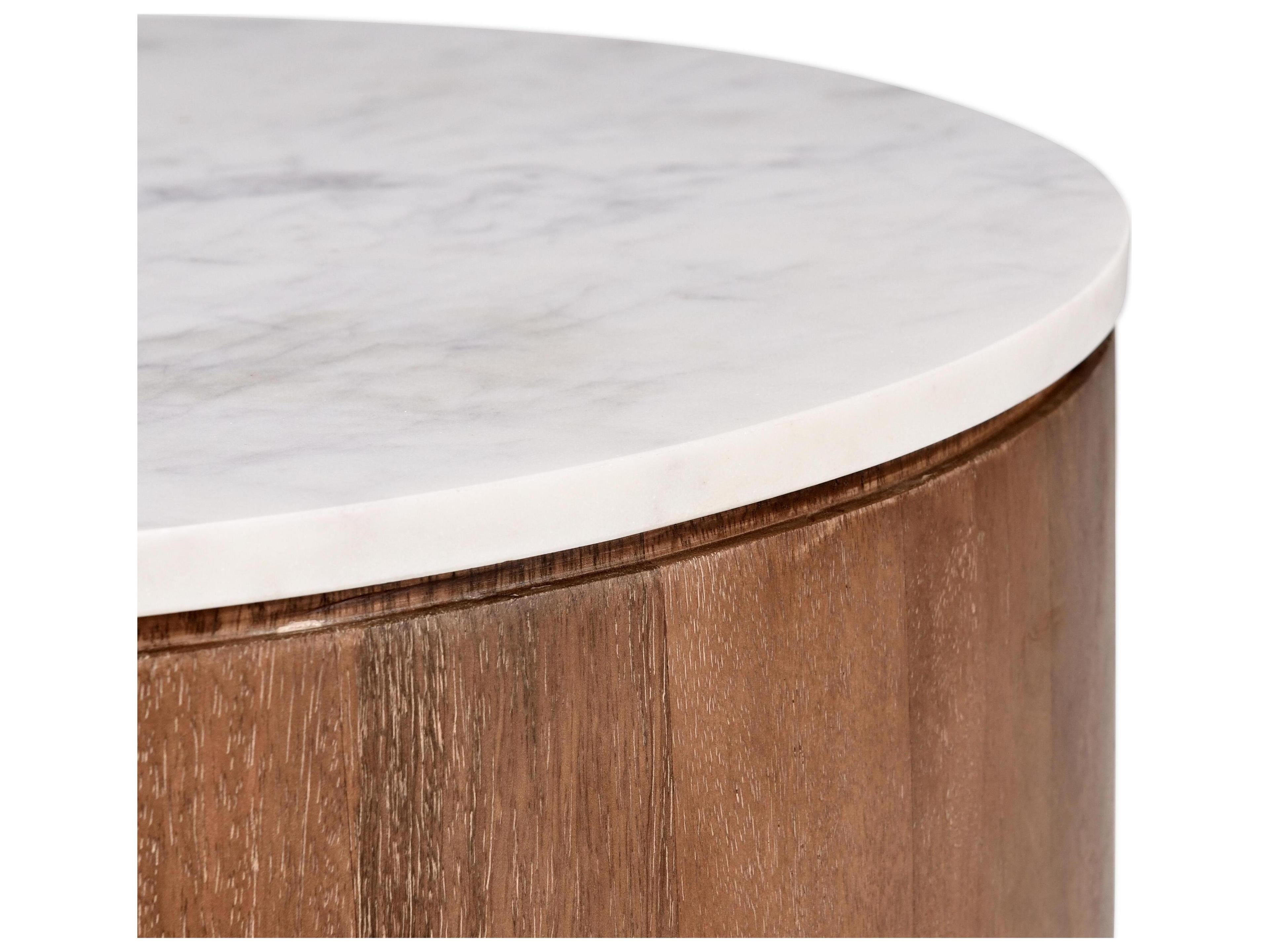 Classic Home Josie Round Umber marble End Table