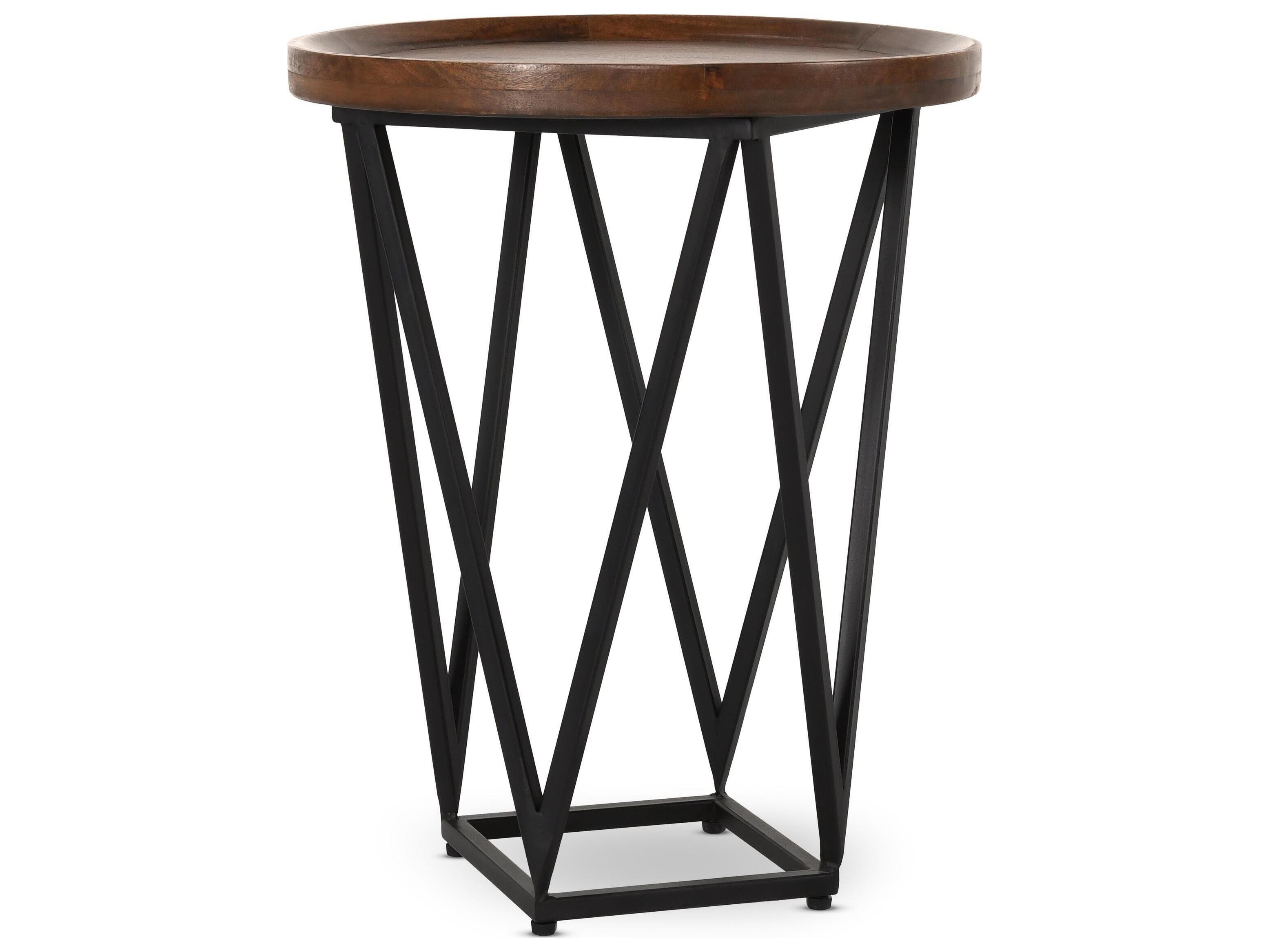 Classic Home Lamar Round Wood Brown End Table