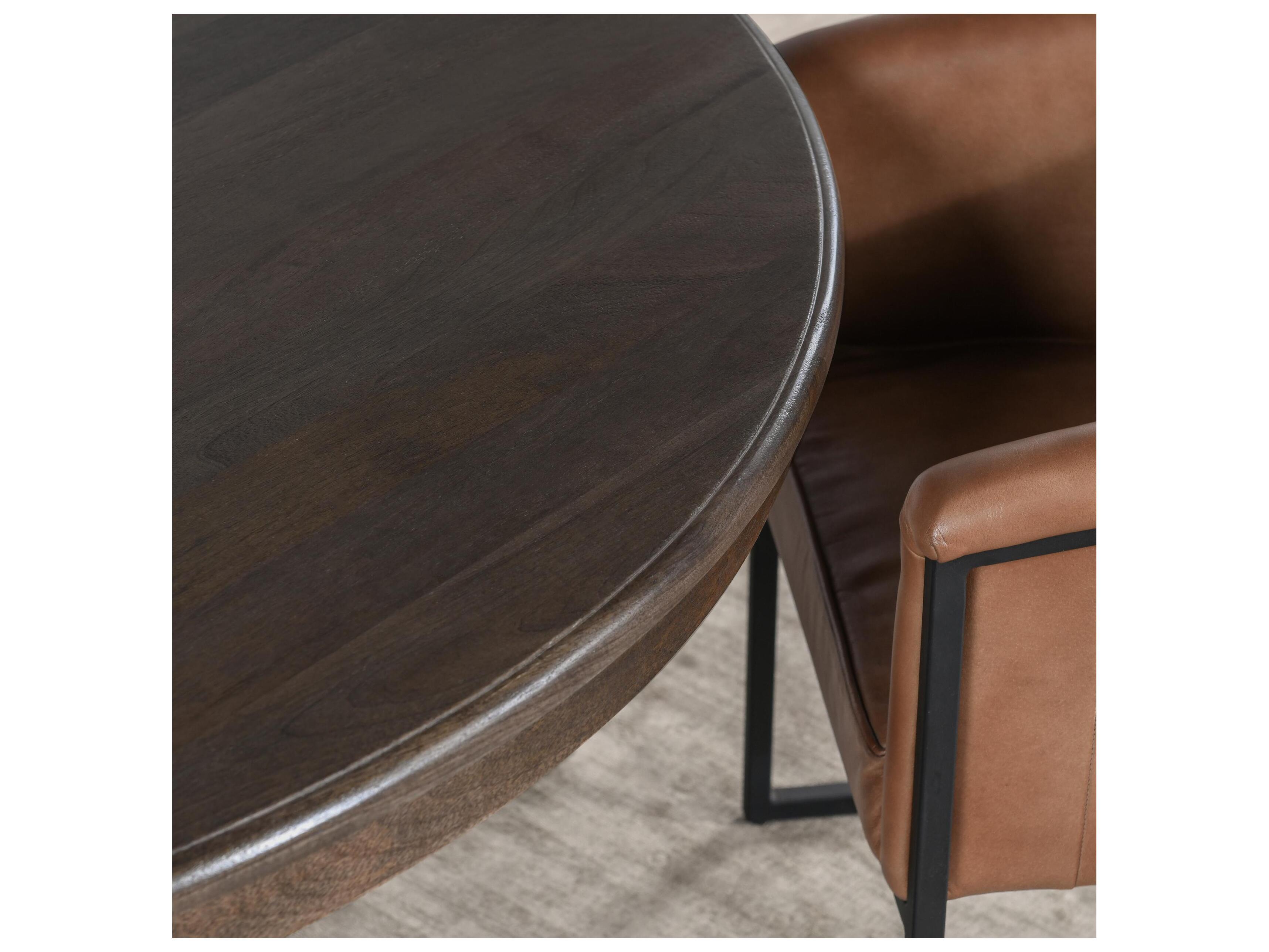 Classic Home Brookside Round Wood Cocoa Brown Dining Table
