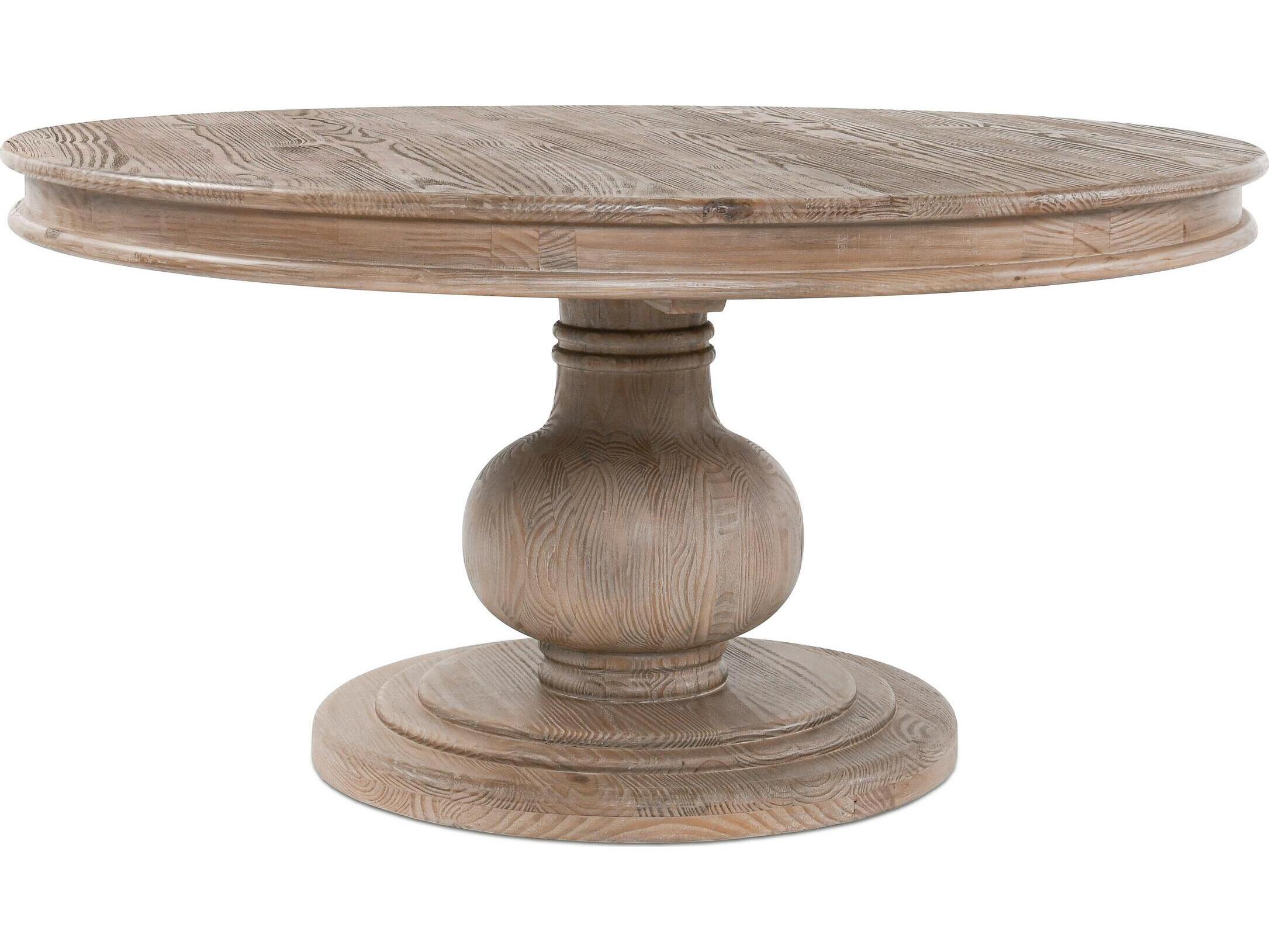 Classic Home Baldwin Round Wood Taupe Dining Table