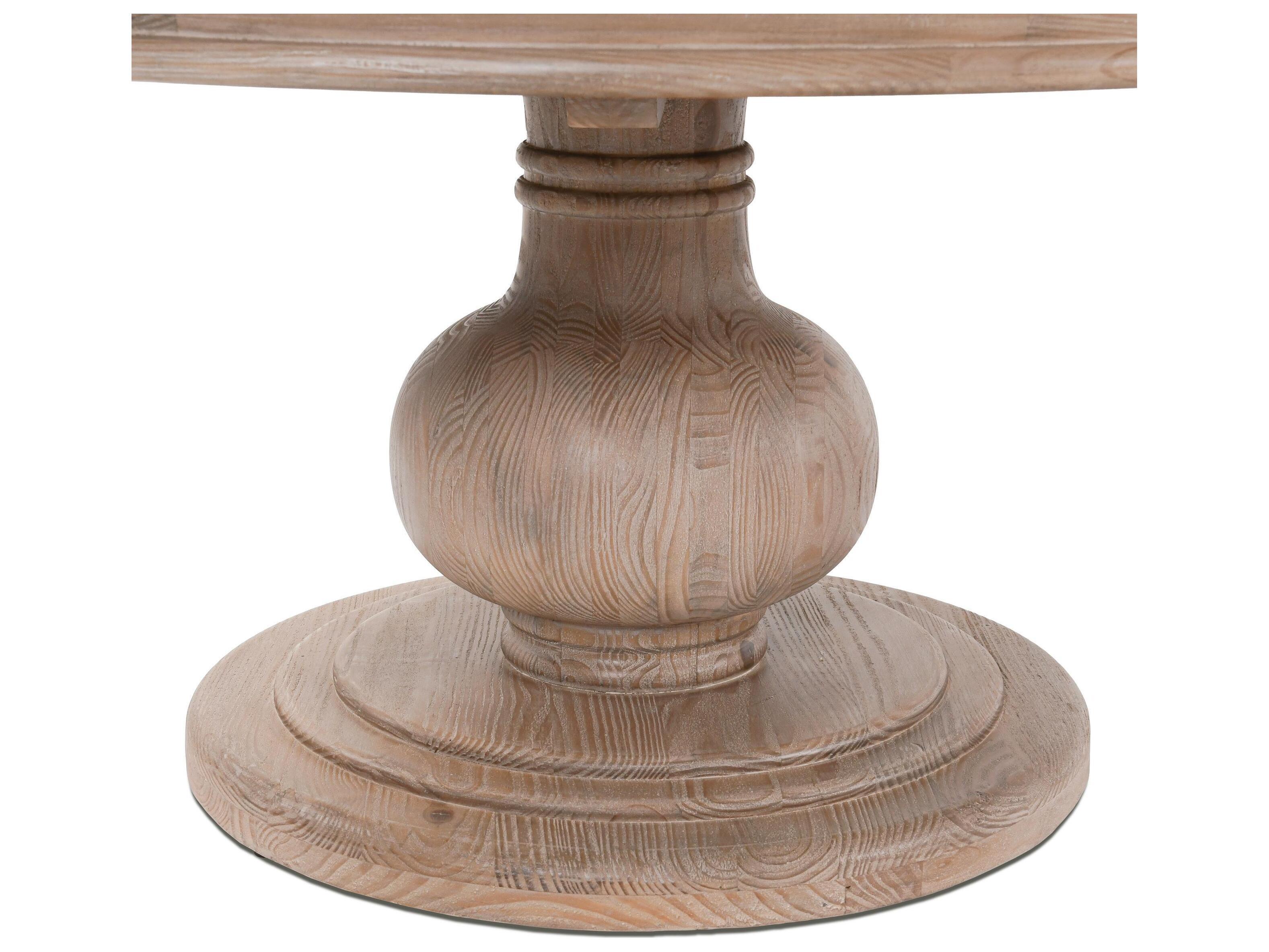 Classic Home Baldwin Round Wood Taupe Dining Table