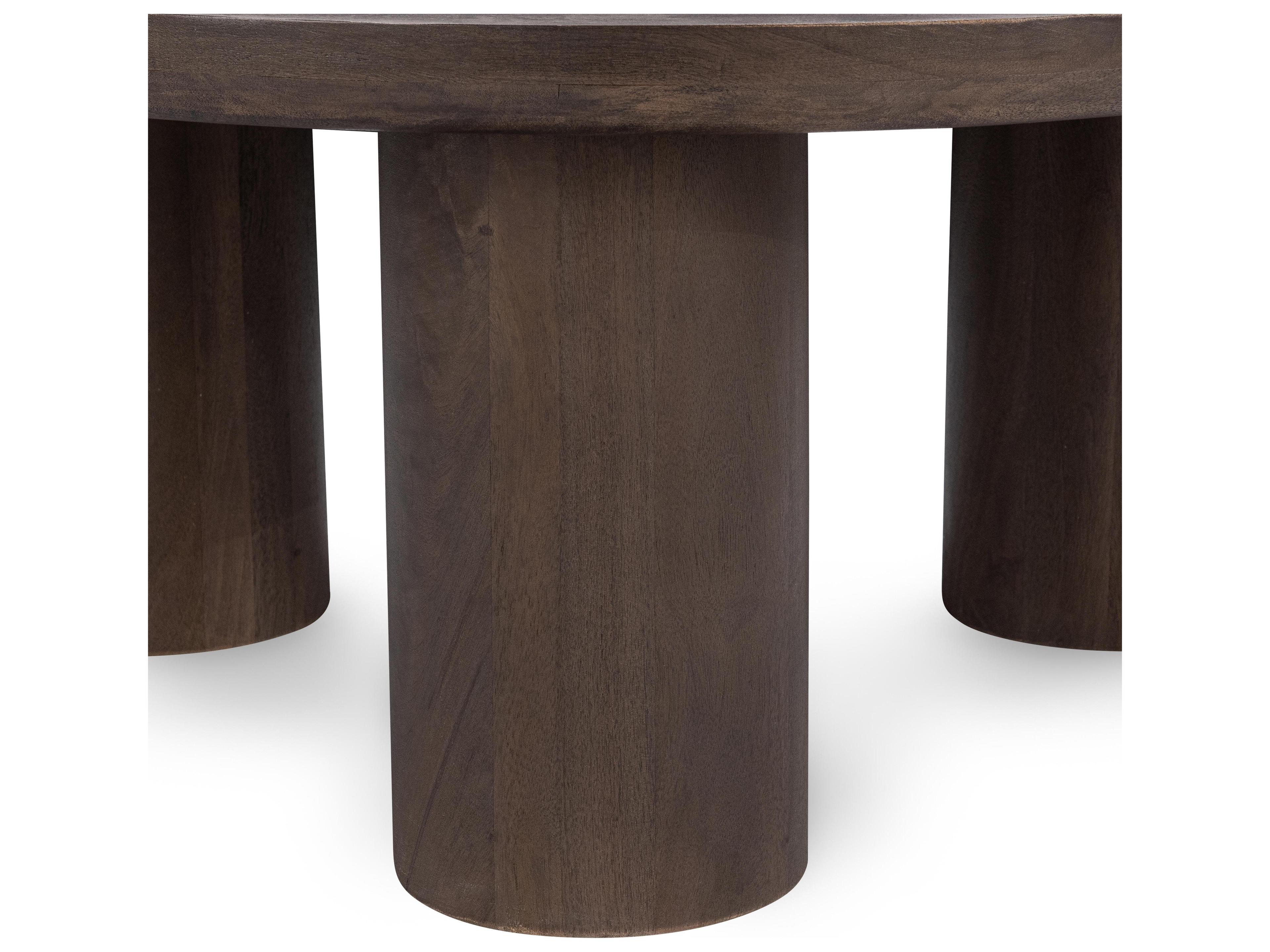 Classic Home Beau Round Wood Brown Coffee Table