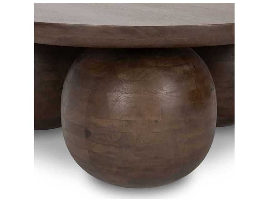Classic Home Ronda Round Wood Coffee Table