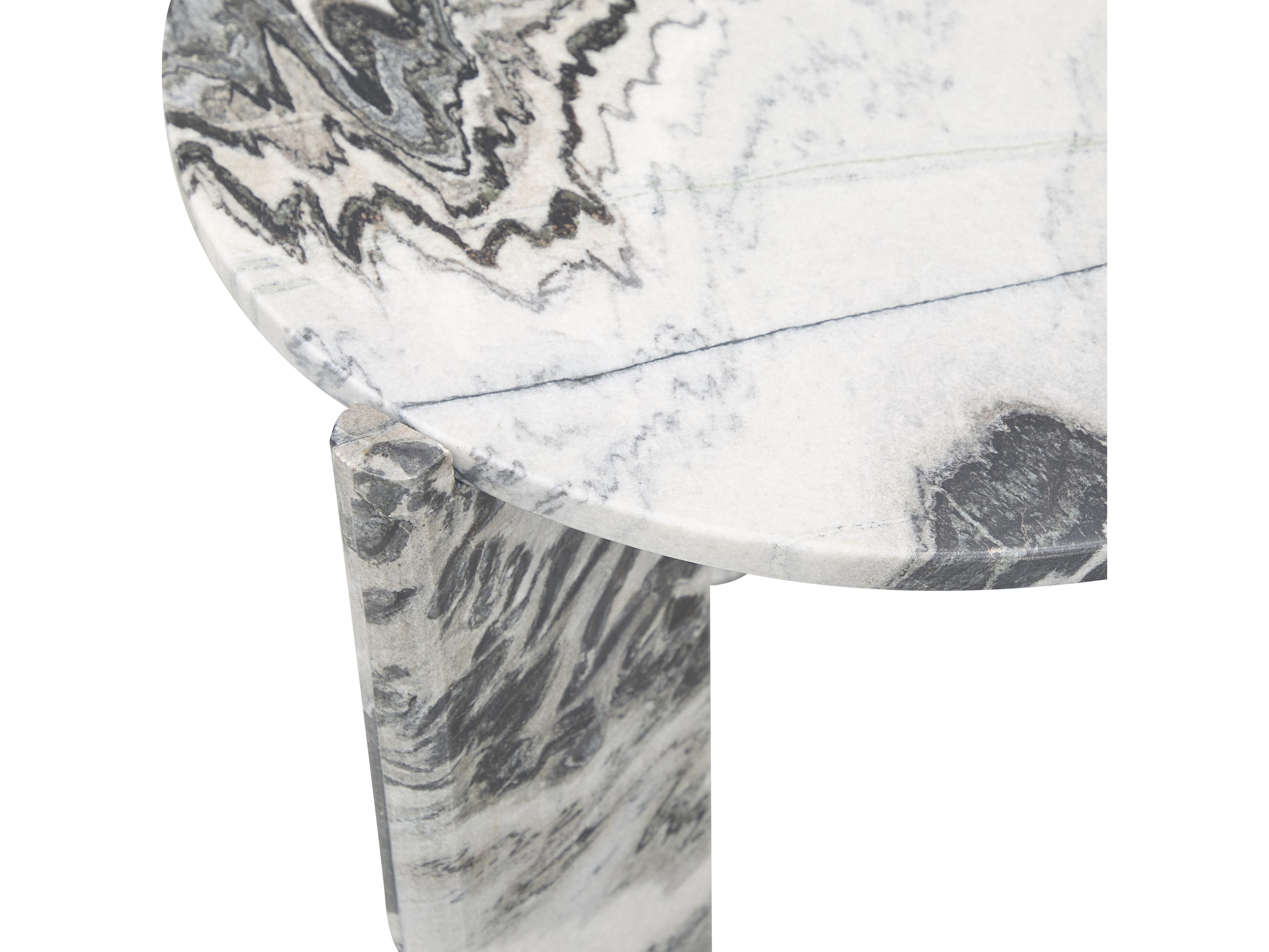 Classic Home Zora Round Marble Gray End Table