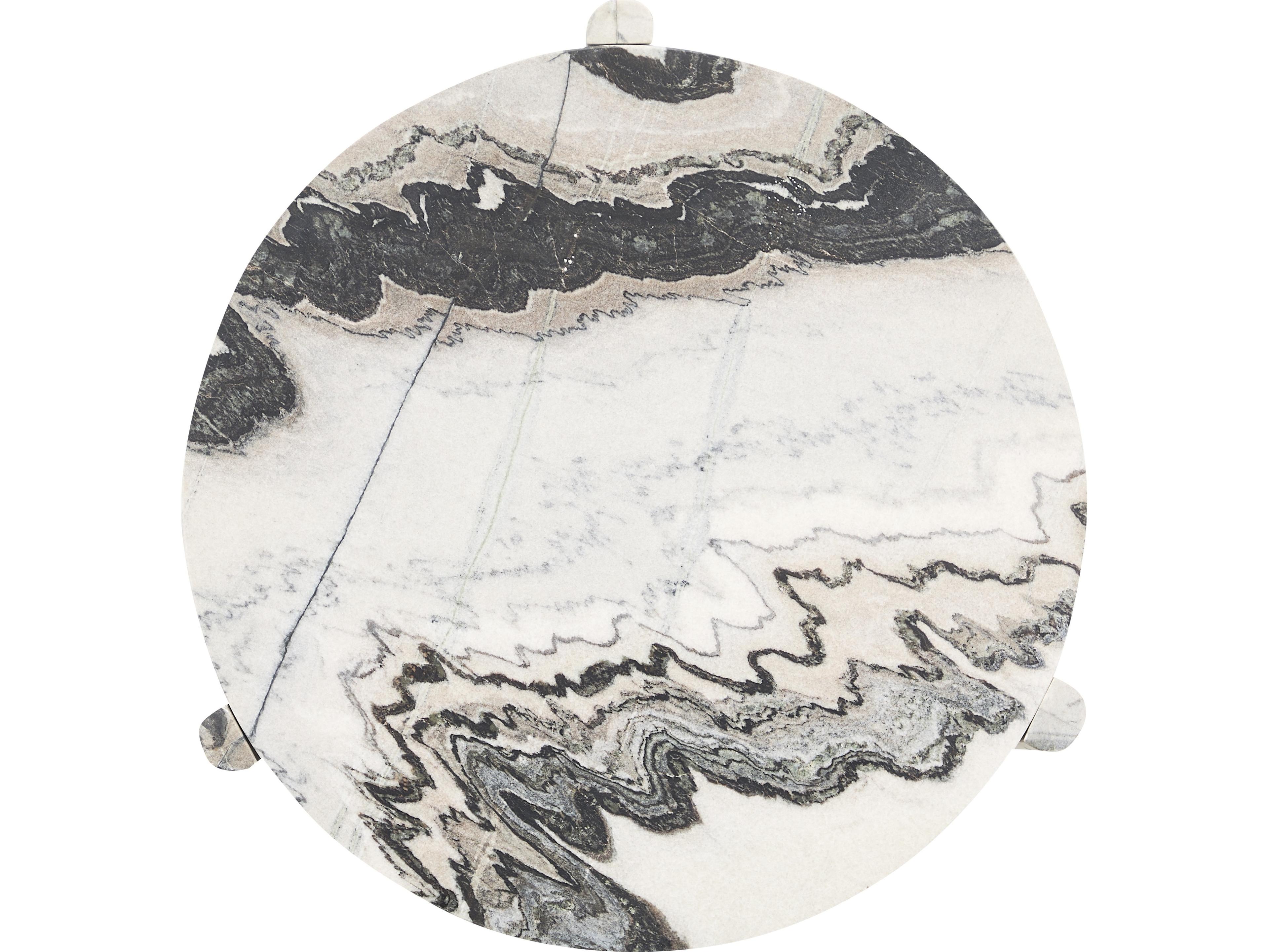 Classic Home Zora Round Marble Gray End Table