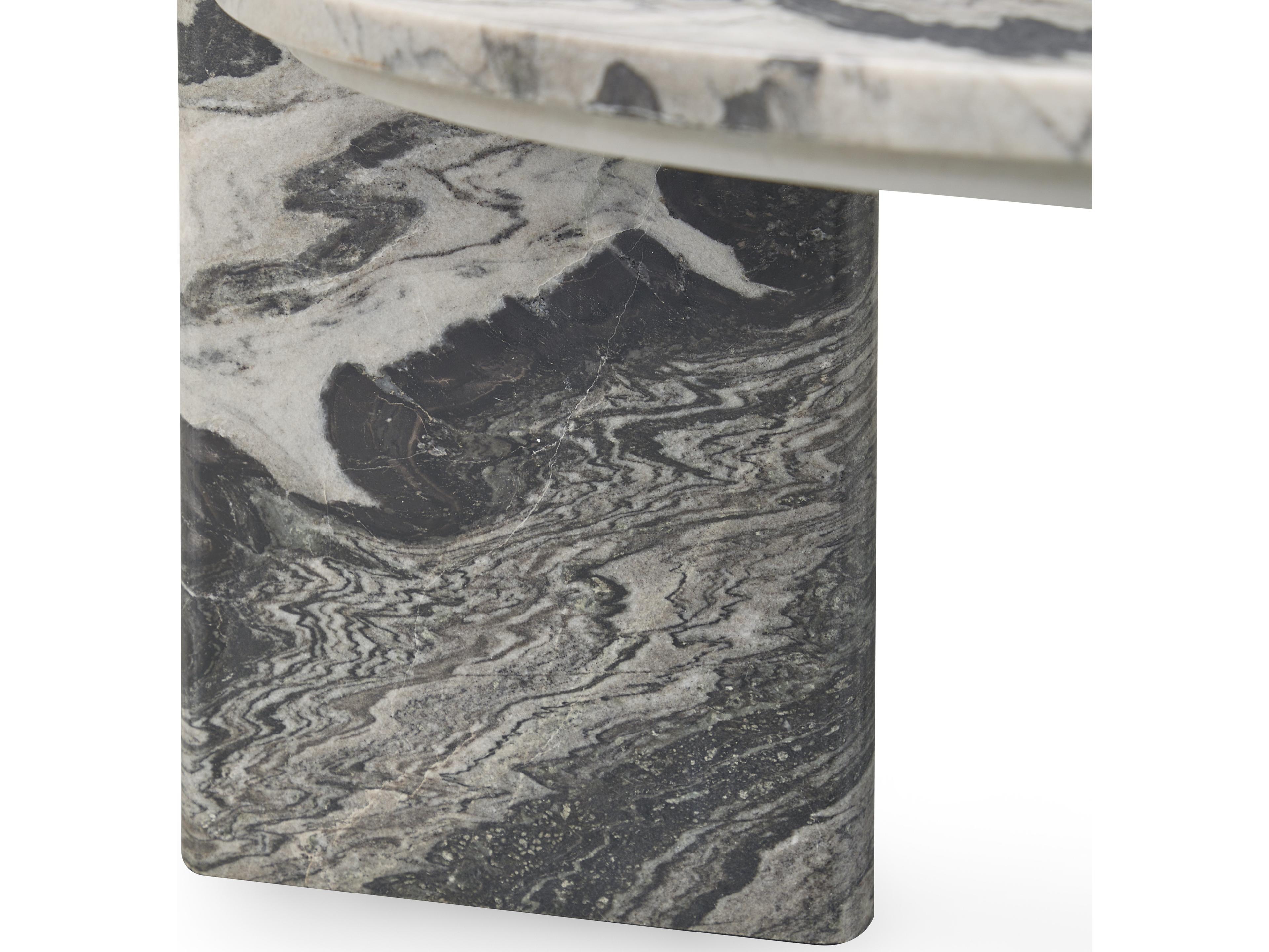 Classic Home Zora Round Marble Gray Coffee Table