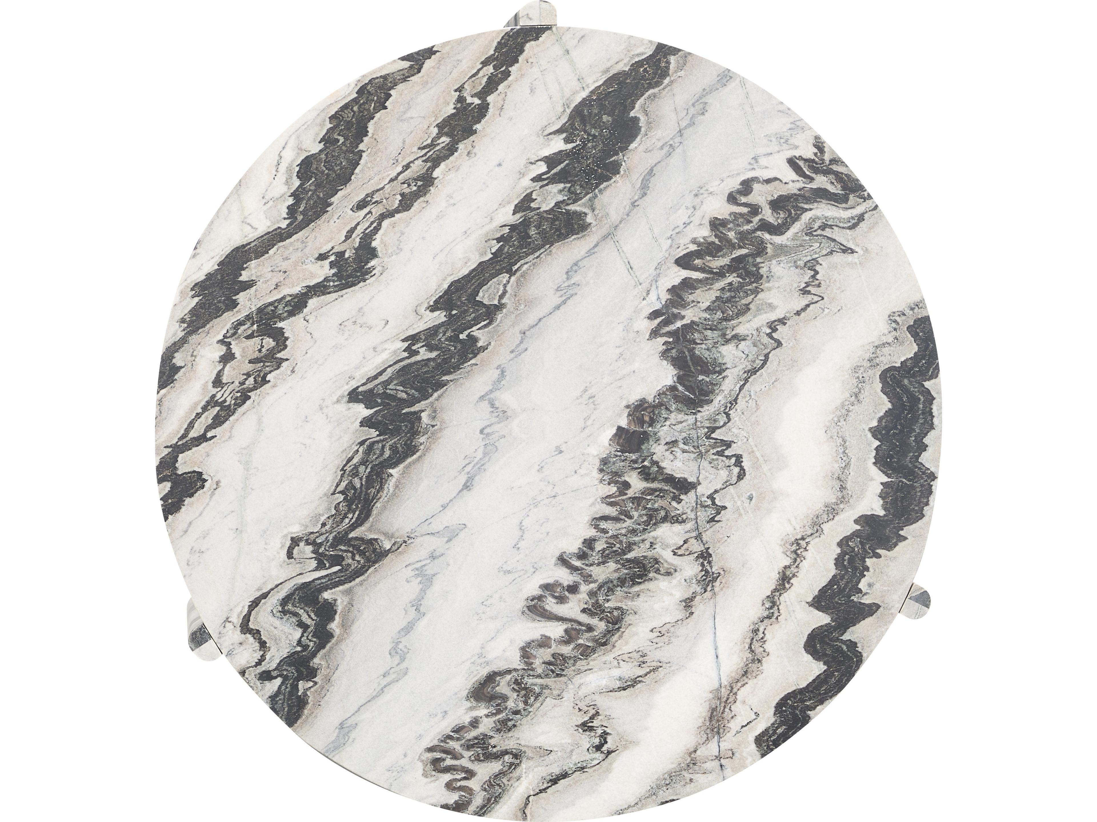 Classic Home Zora Round Marble Gray Coffee Table