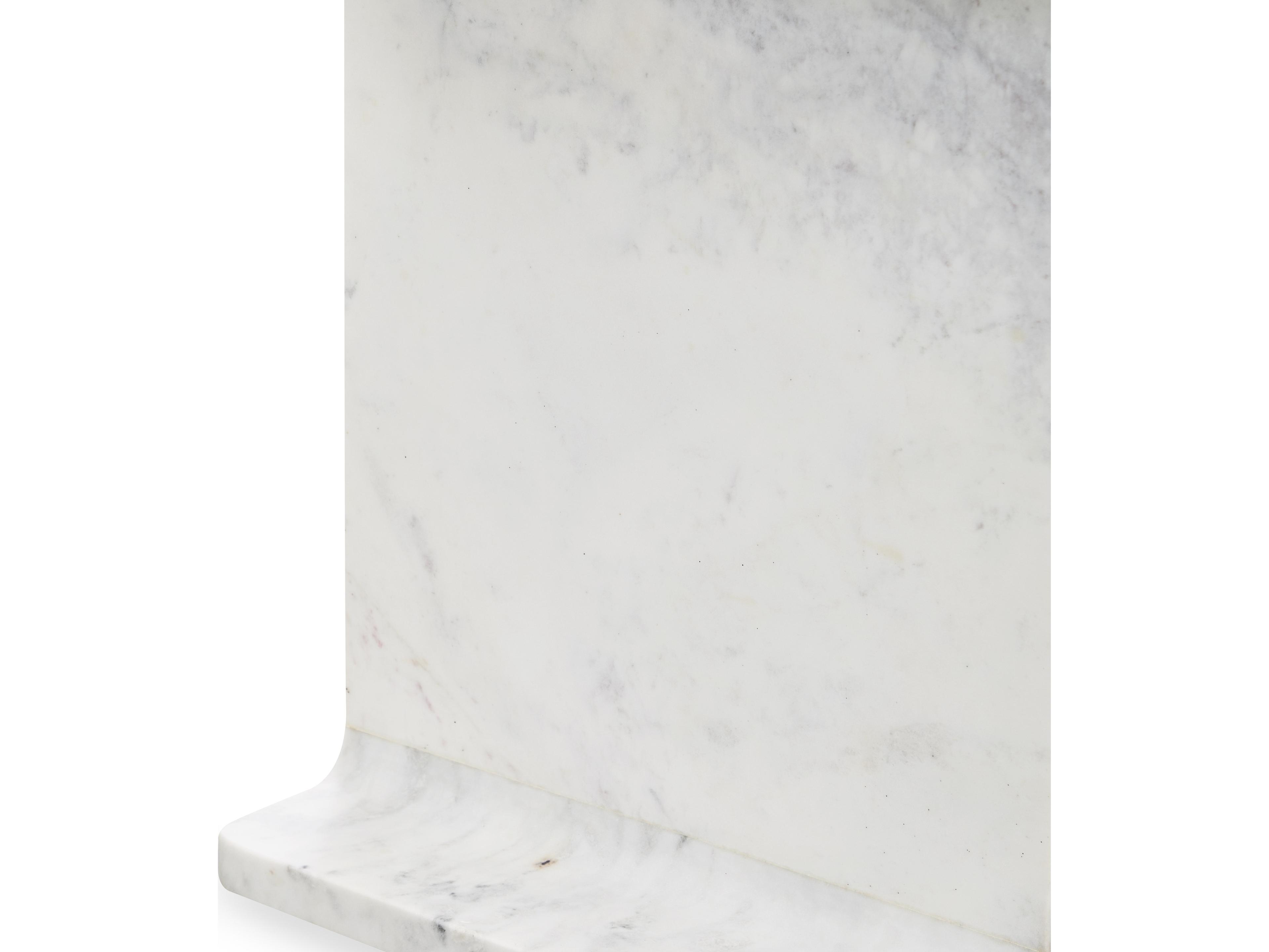 Classic Home Delaney Rectangular Marble White End Table