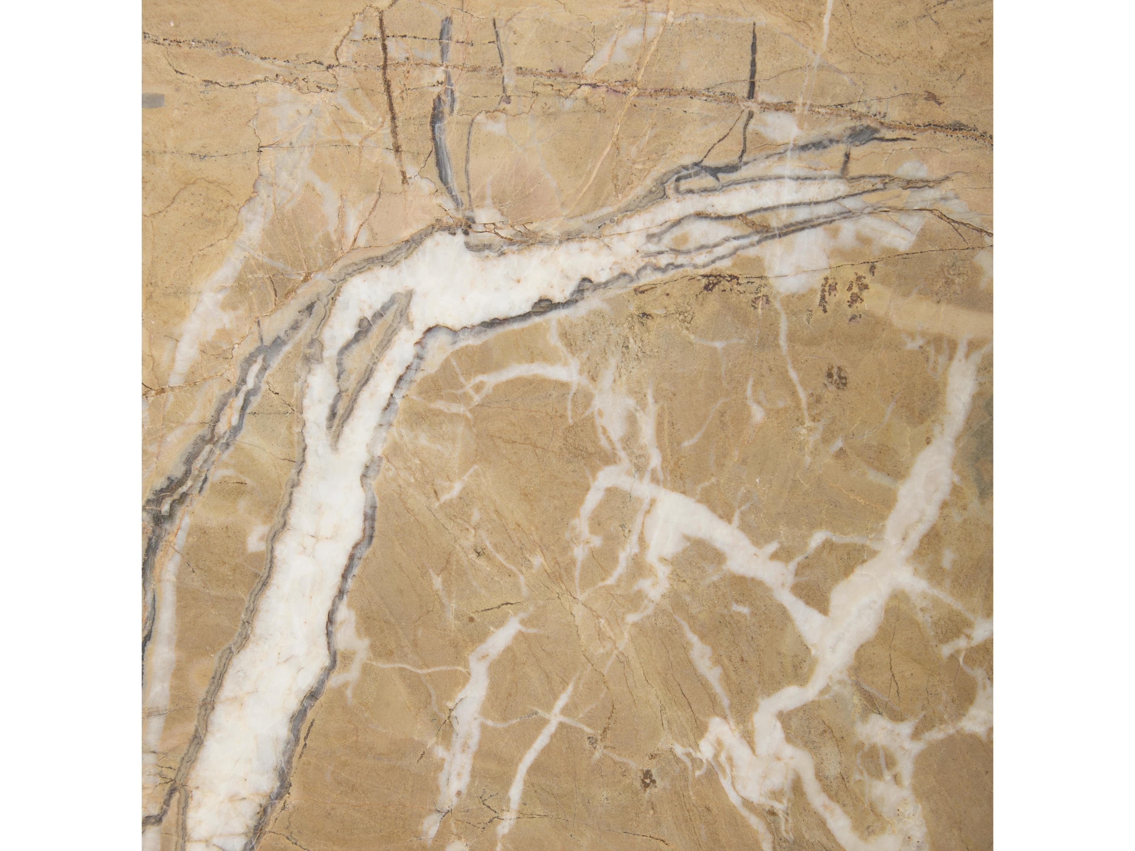 Classic Home Delaney Rectangular Marble Rust Brown End Table