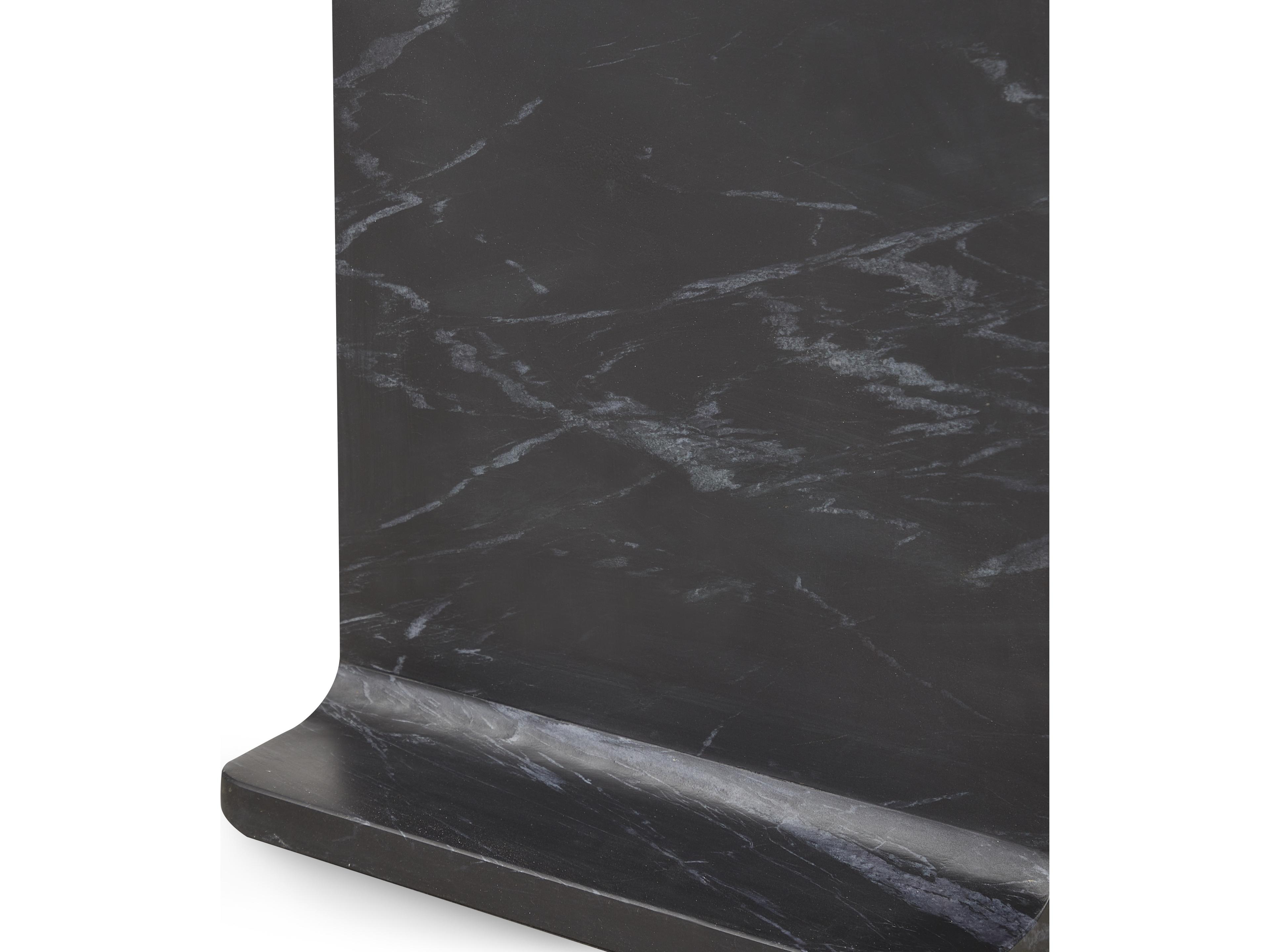 Classic Home Delaney Rectangular Marble Onyx Black End Table