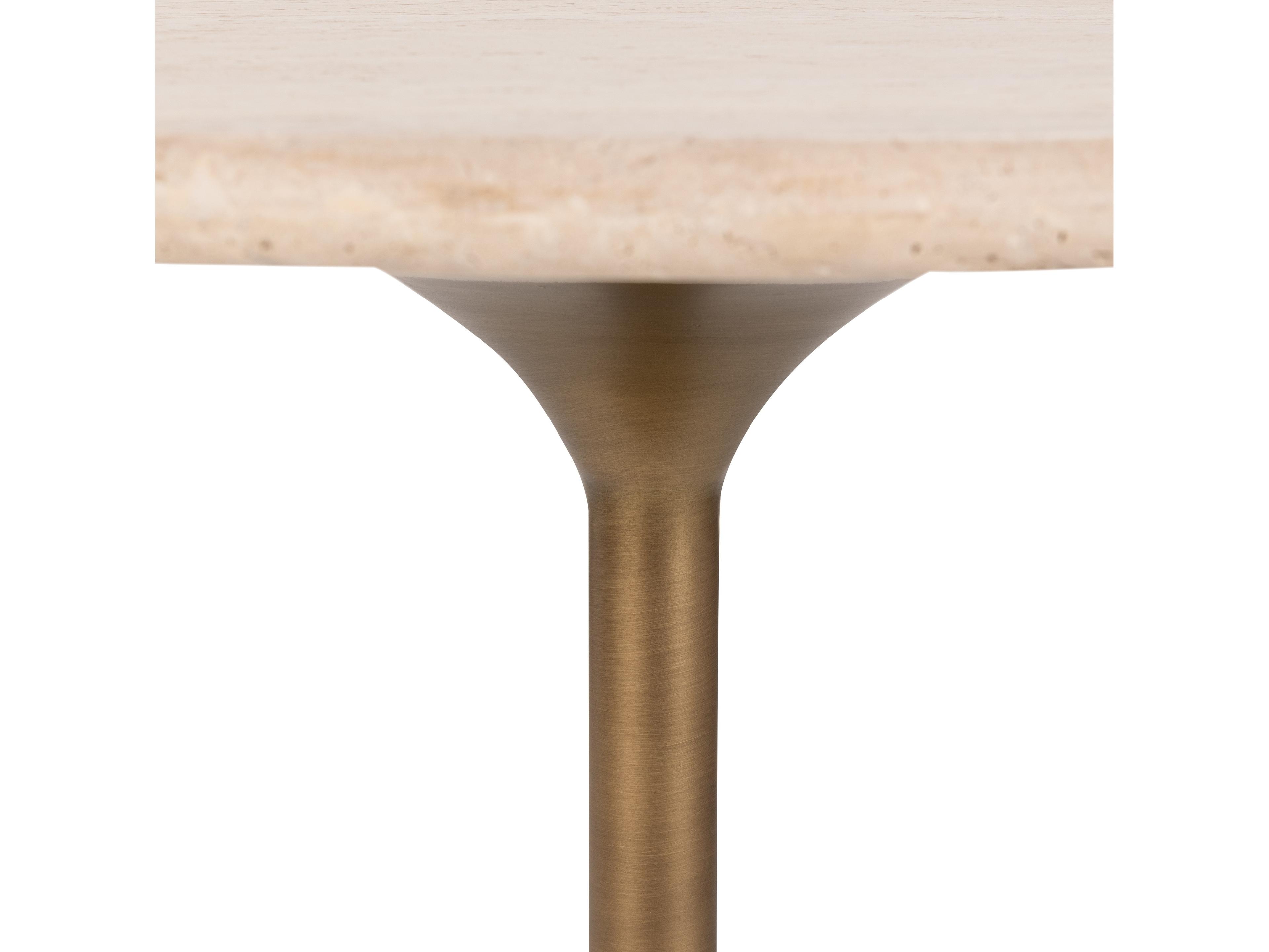 Classic Home Malani Round Stone Tan Dining Table