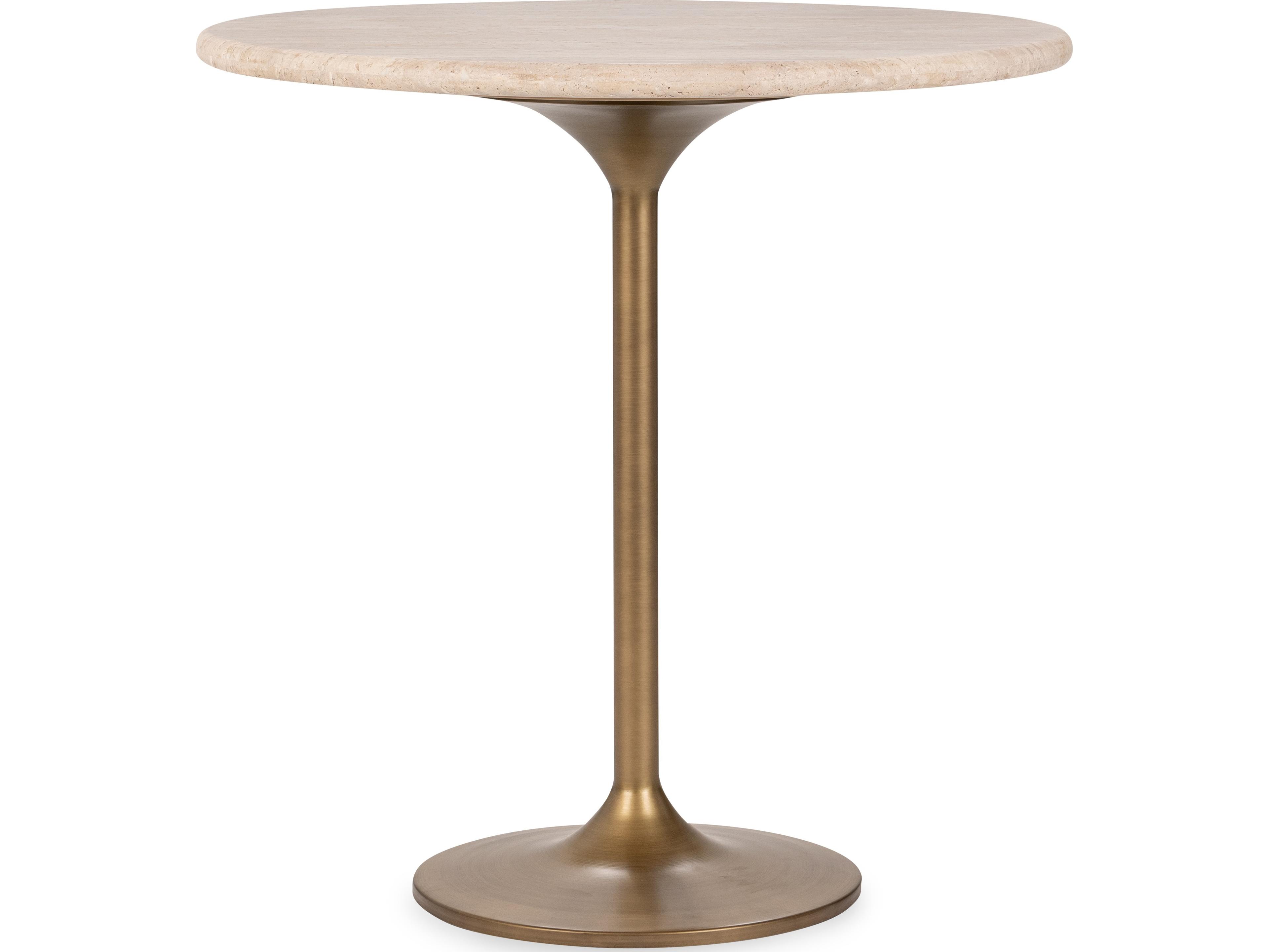 Classic Home Malani Tan Round Stone Bar Table