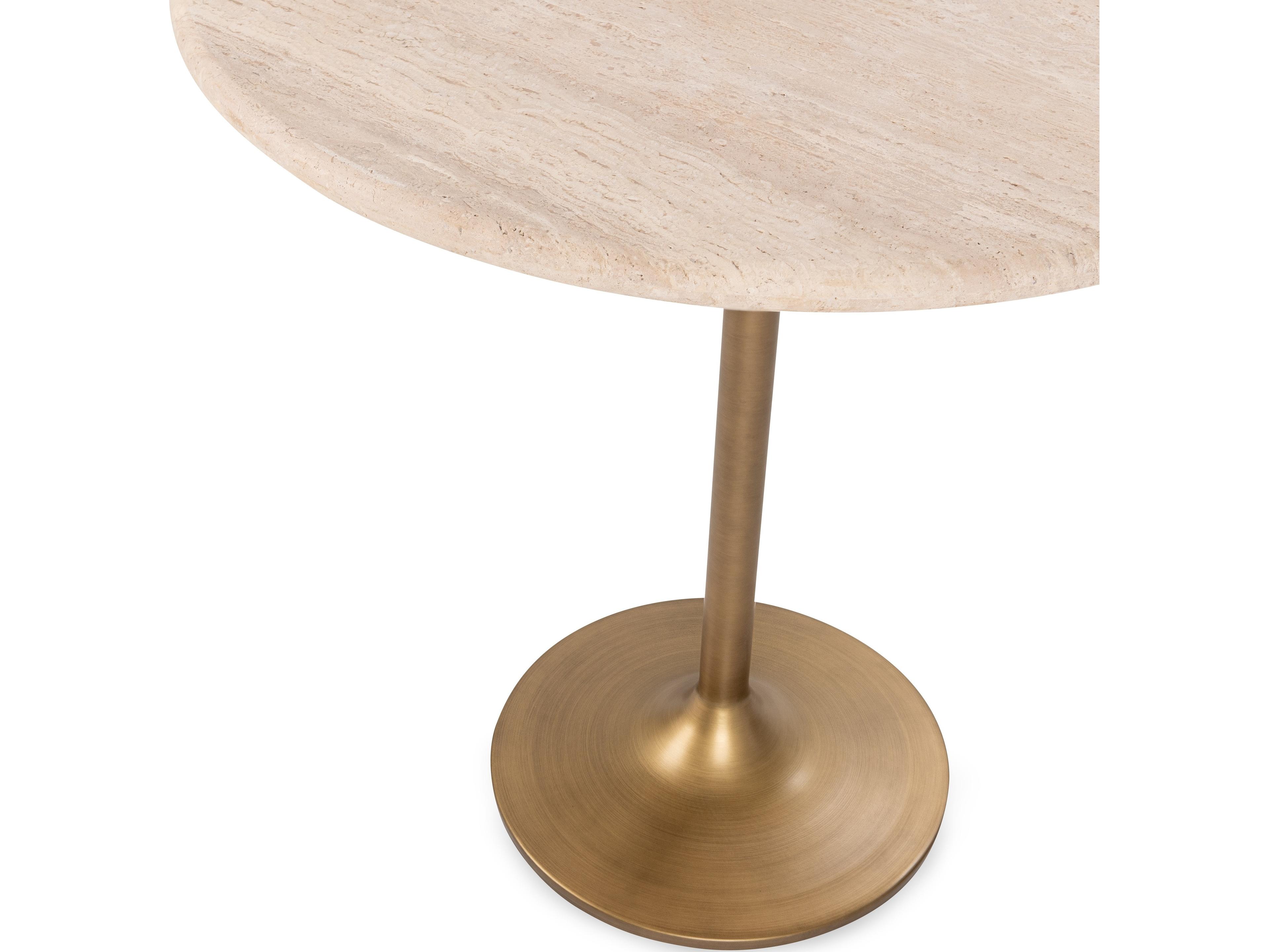 Classic Home Malani Tan Round Stone Bar Table