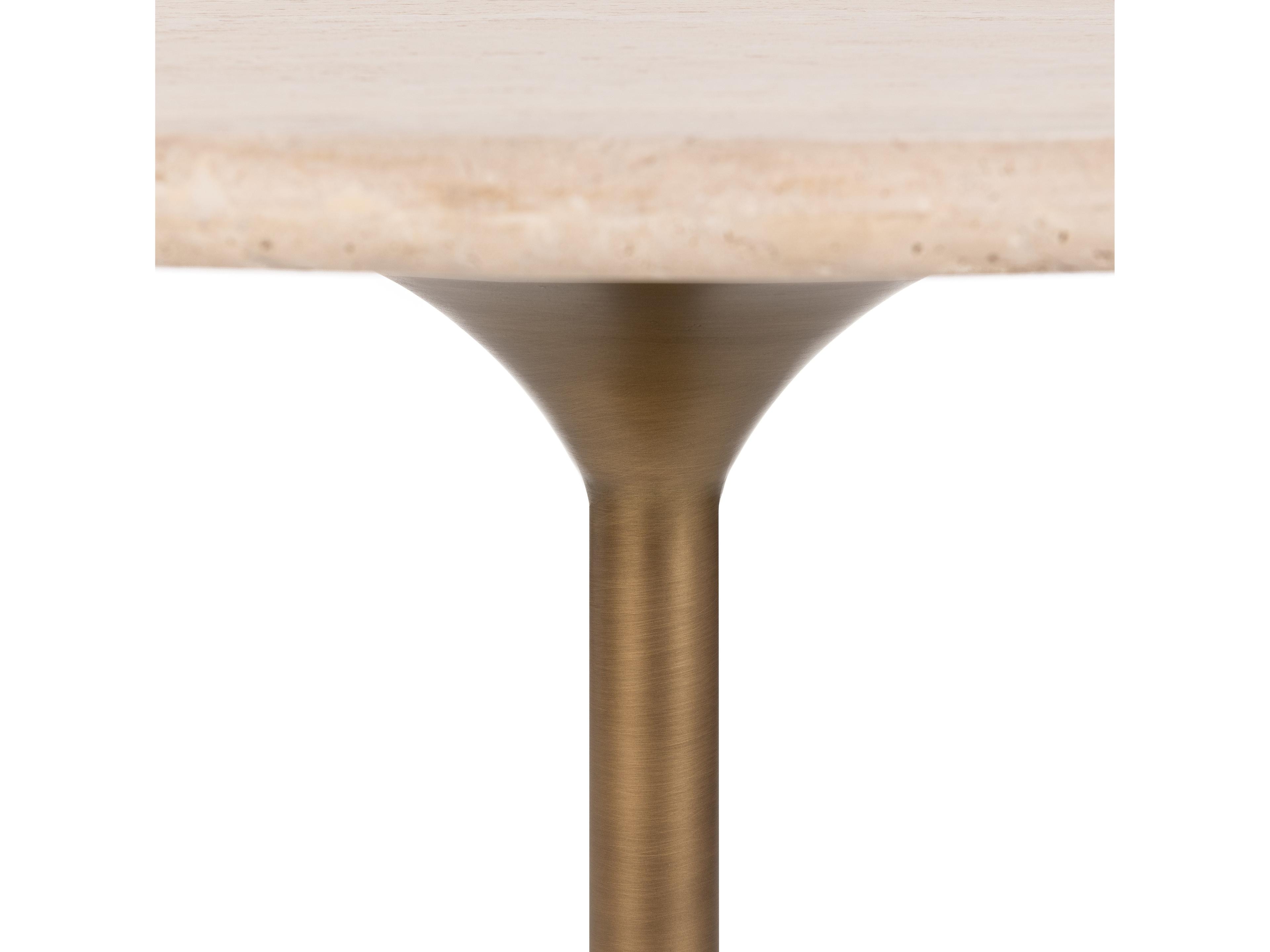 Classic Home Malani Tan Round Stone Bar Table