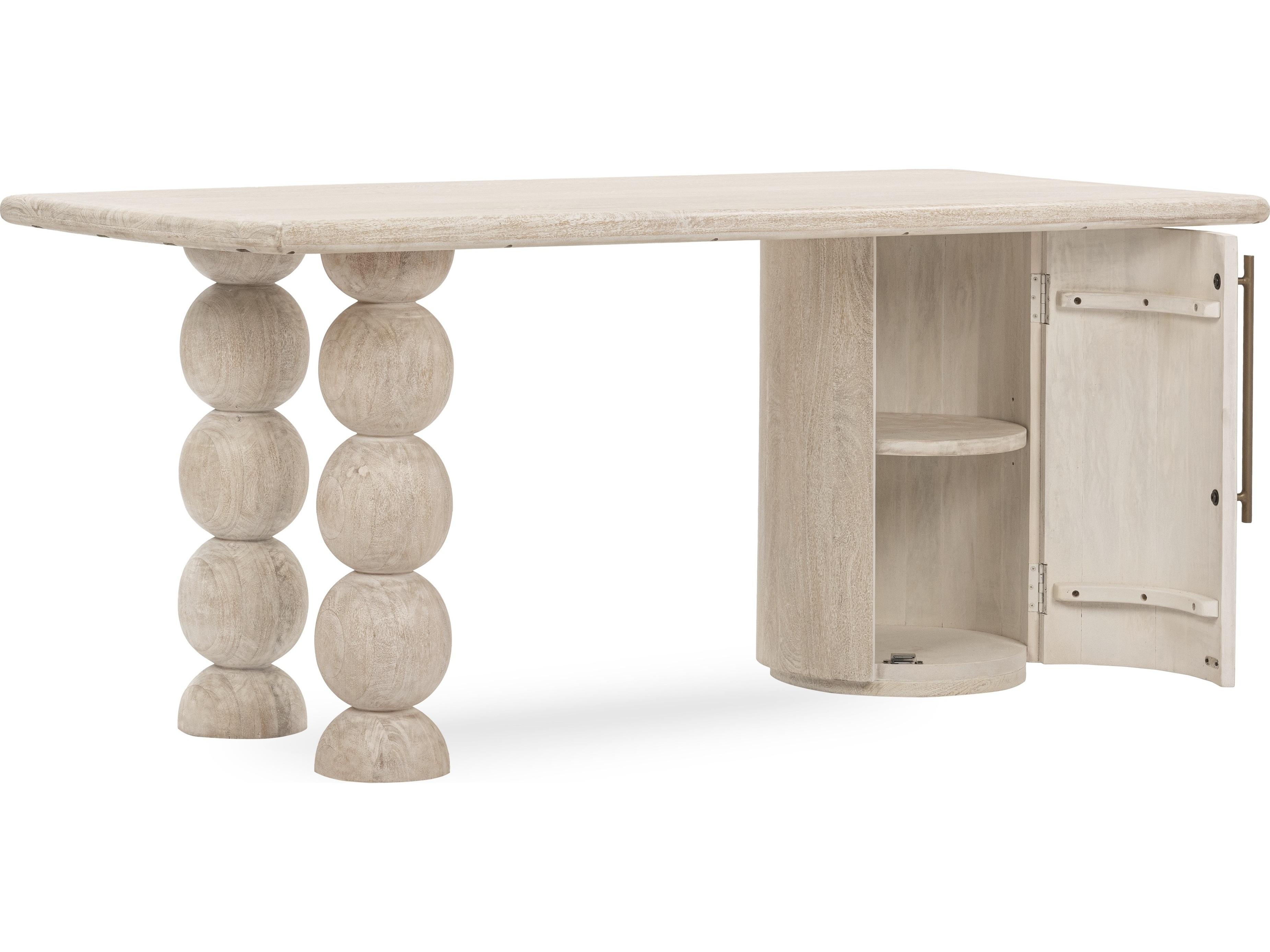 Classic Home Adir Cream Beige Mango Wood Writing Desk