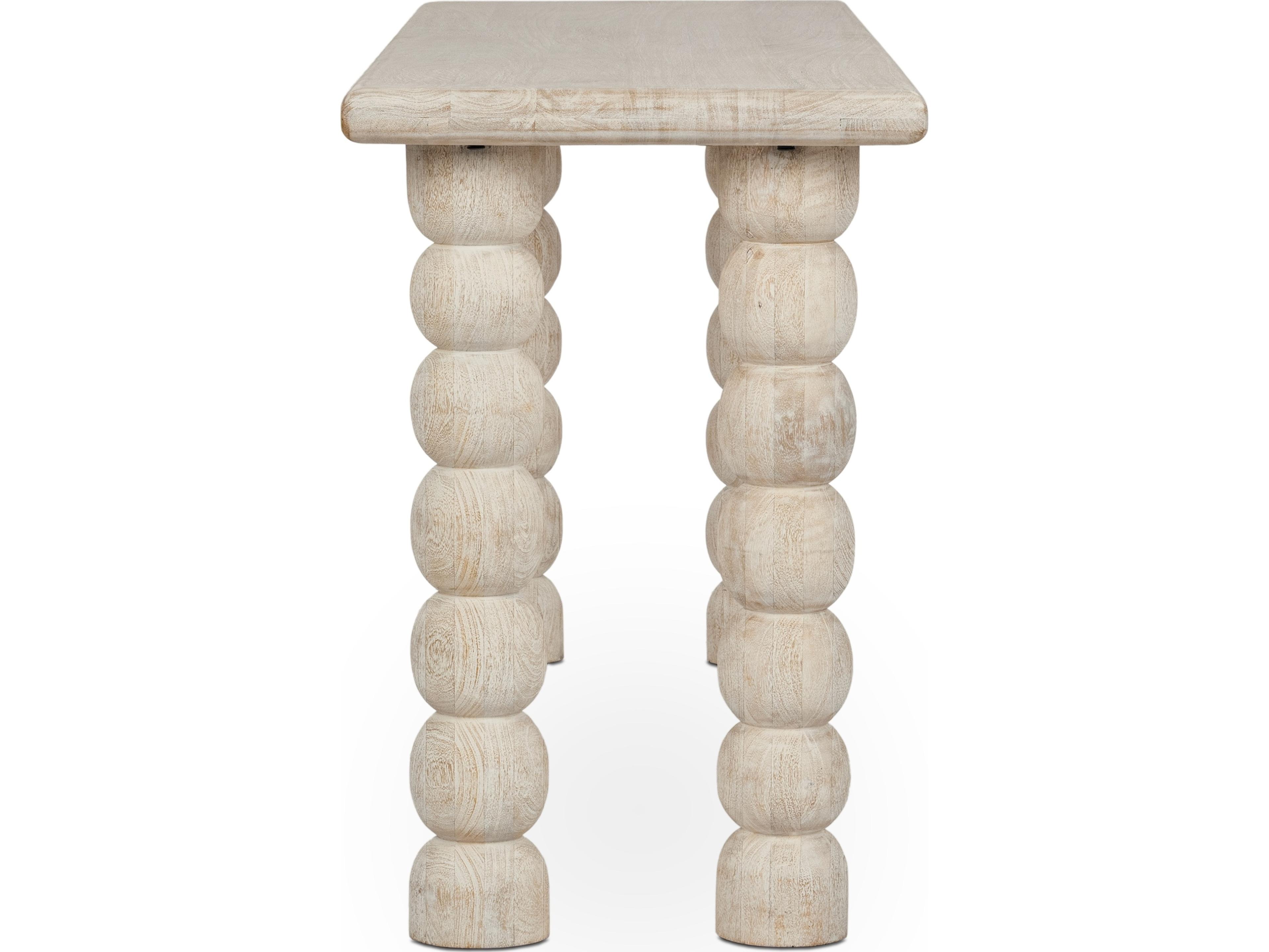 Classic Home Adir Rectangular Wood Cream Console Table