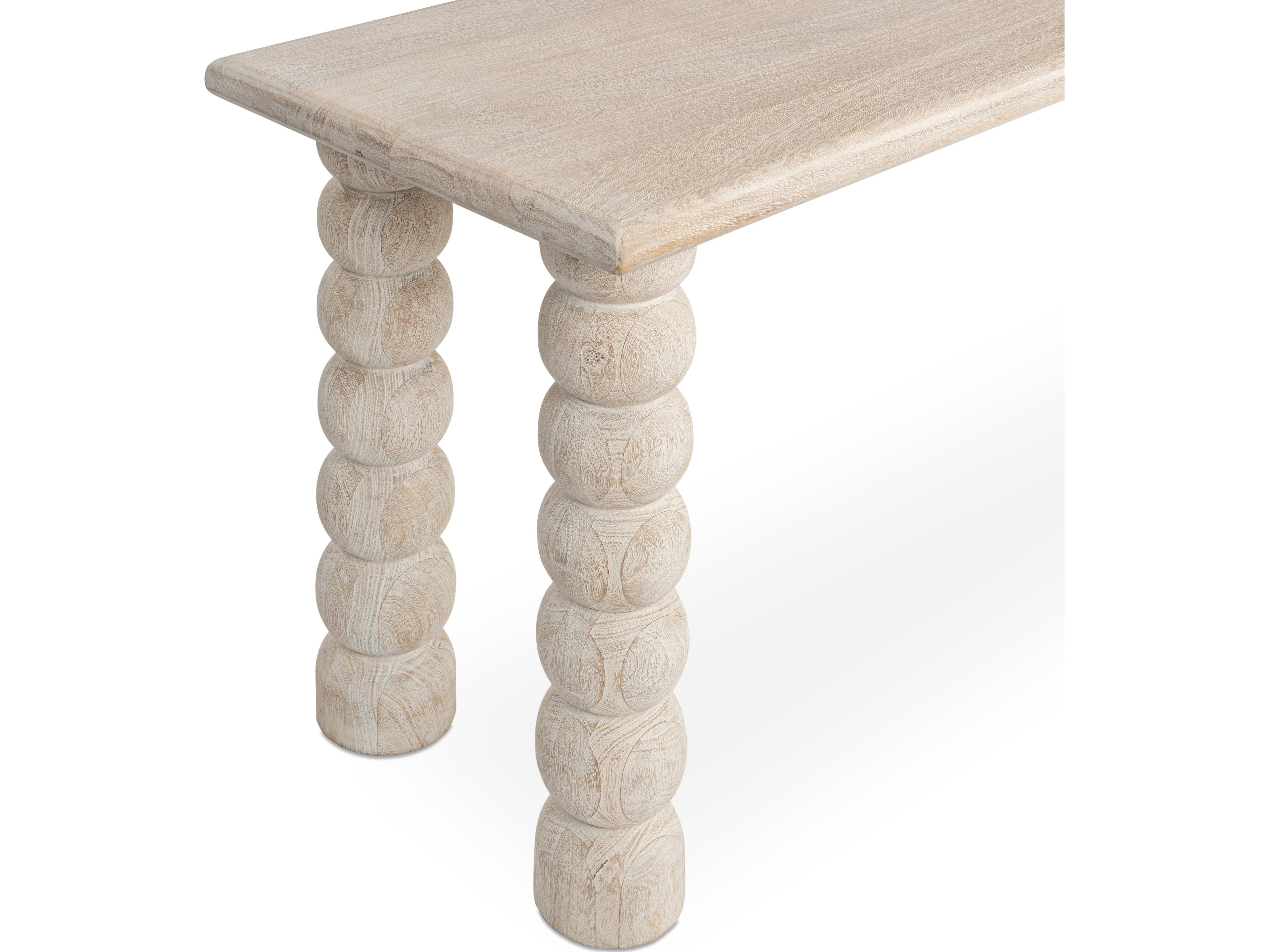 Classic Home Adir Rectangular Wood Cream Console Table