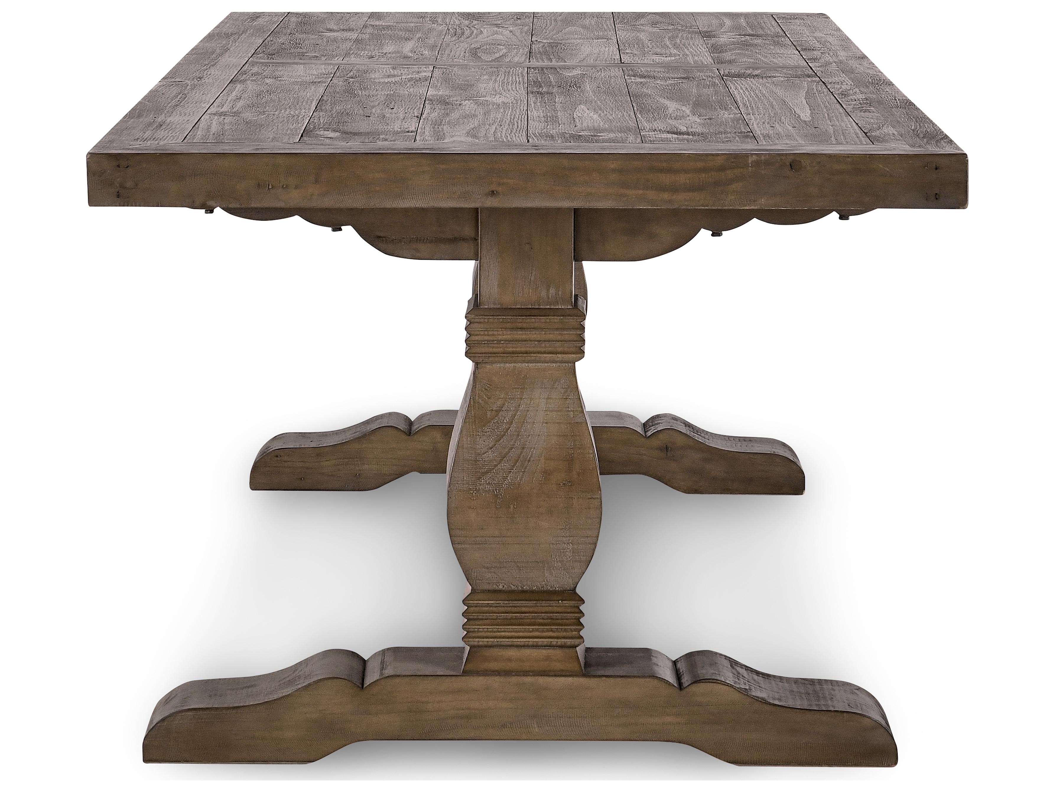 Classic Home Caleb Rectangular Wood Distressed Brown Dining Table