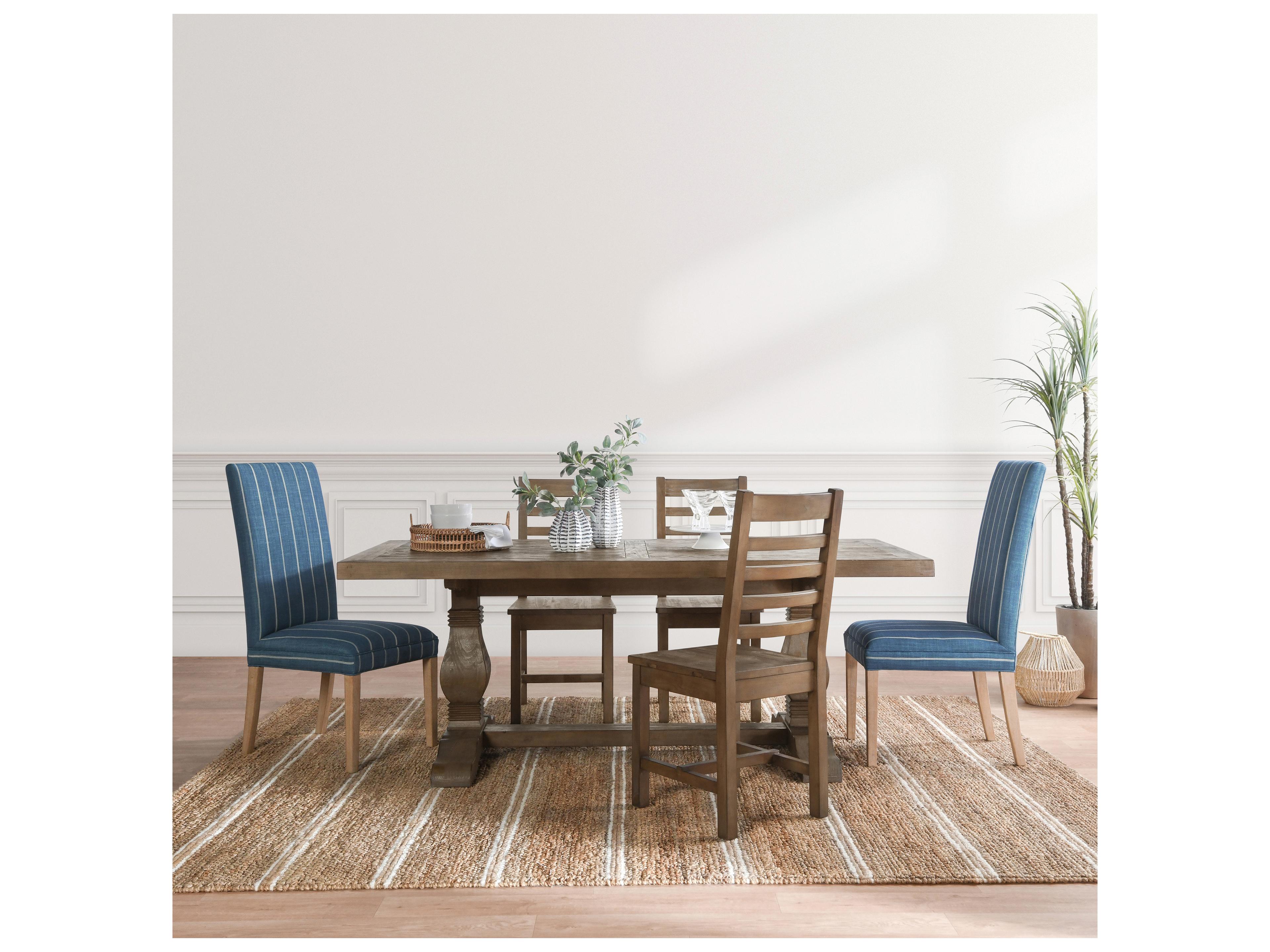 Classic Home Caleb Rectangular Wood Distressed Brown Dining Table