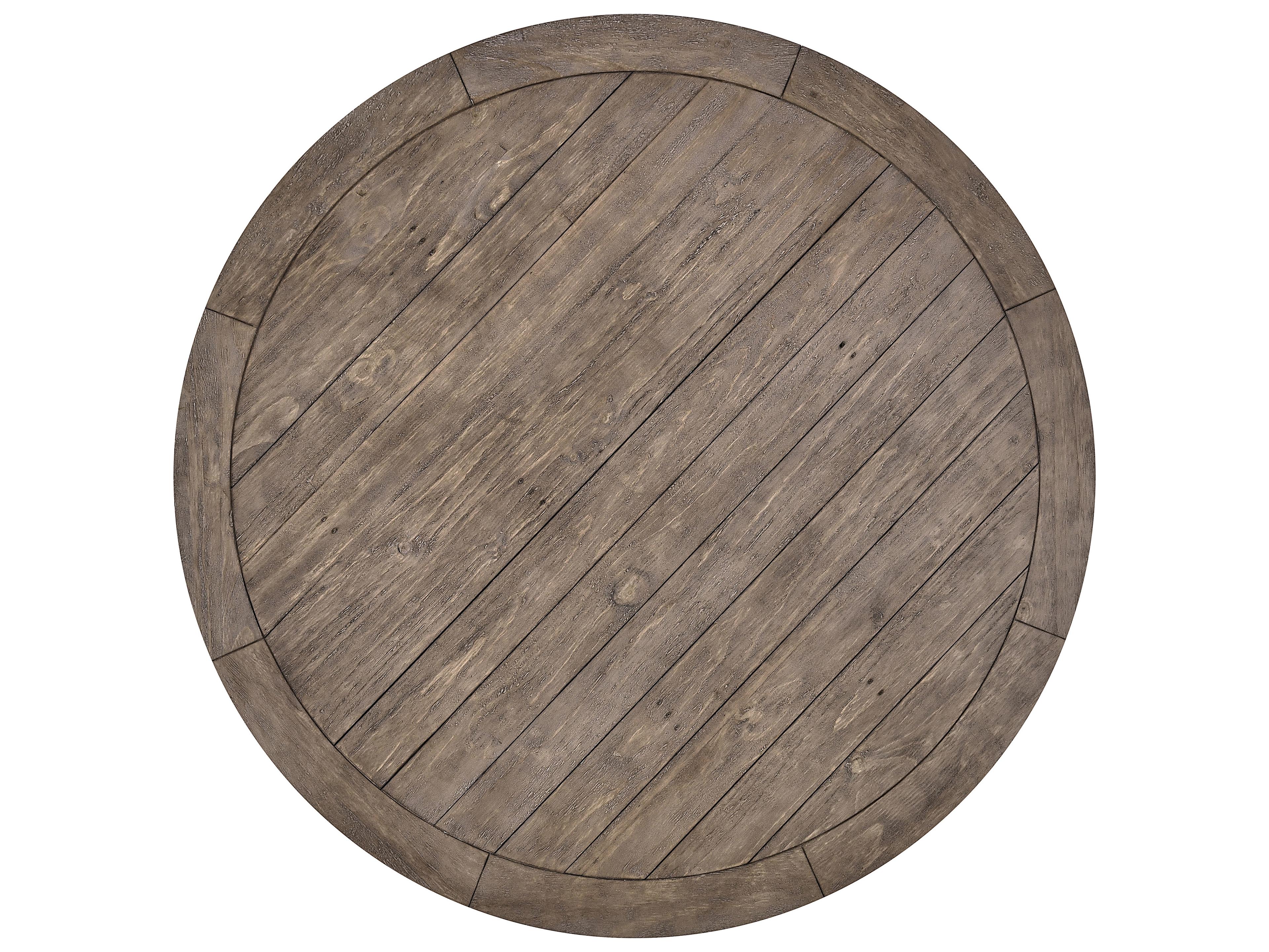 Classic Home Caleb Round Wood Distressed Brown Dining Table