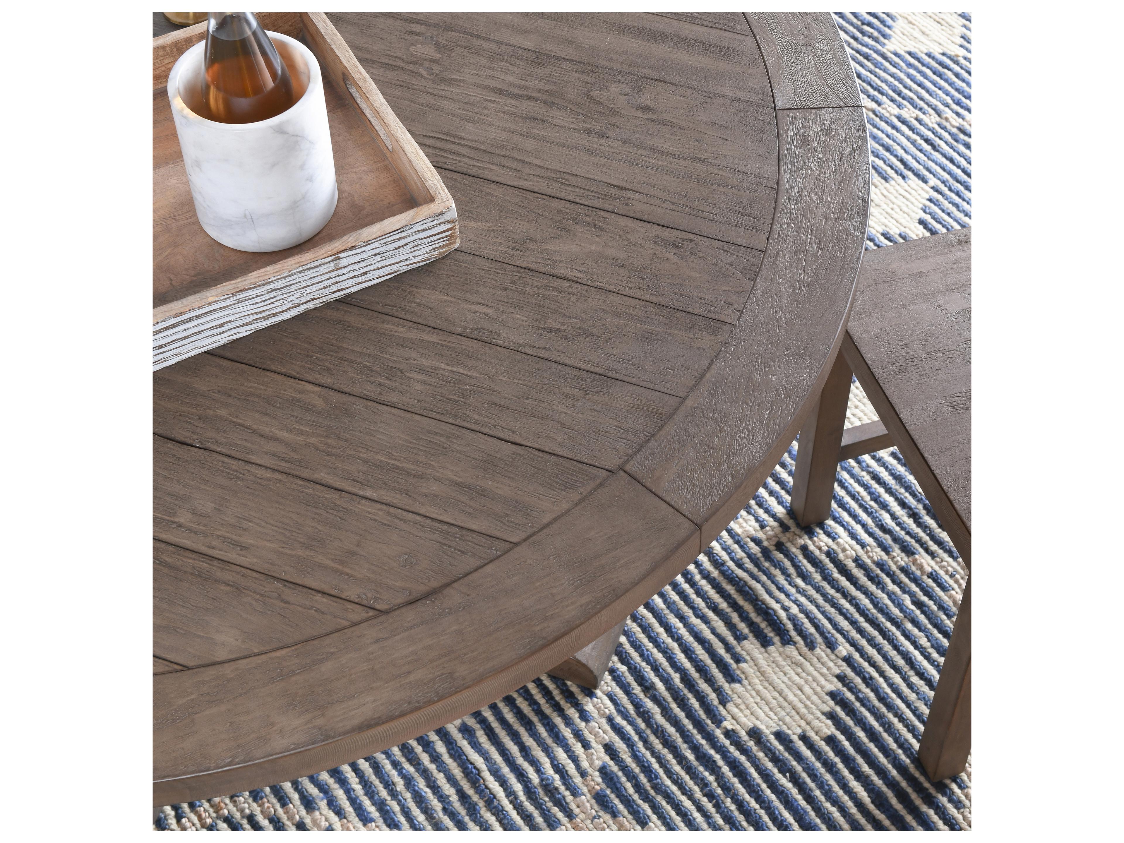 Classic Home Caleb Round Wood Distressed Brown Dining Table