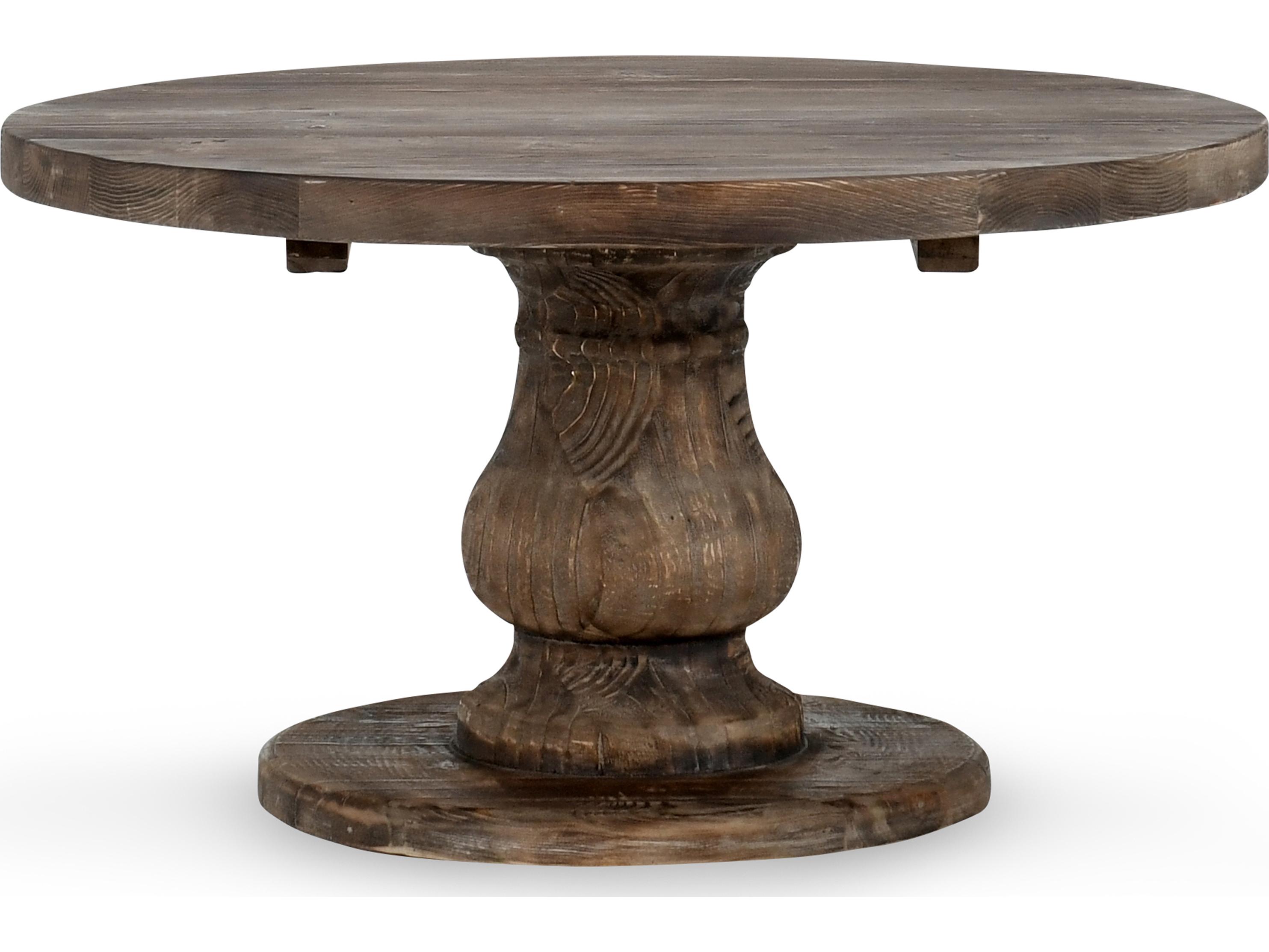 Classic Home Biltmore Round Wood Rustic Brown Coffee Table