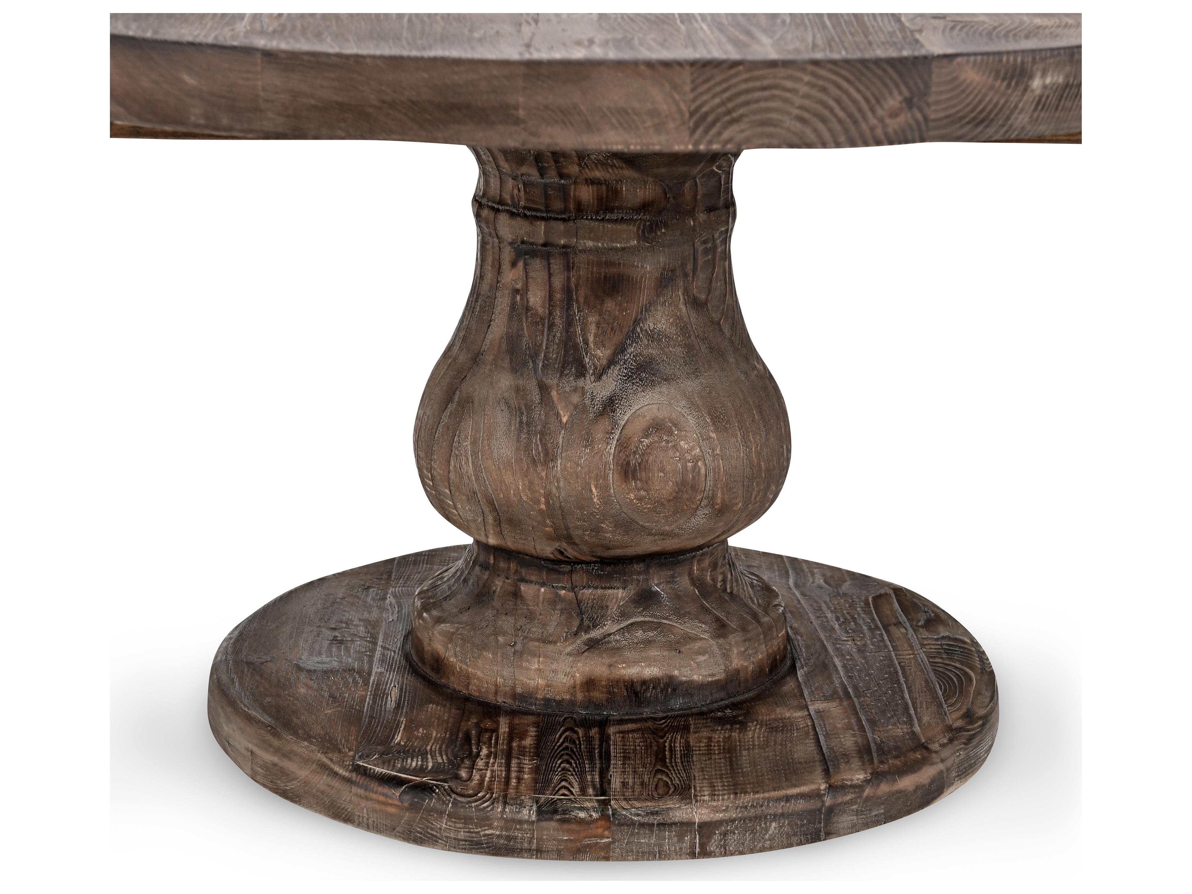 Classic Home Biltmore Round Wood Rustic Brown Coffee Table