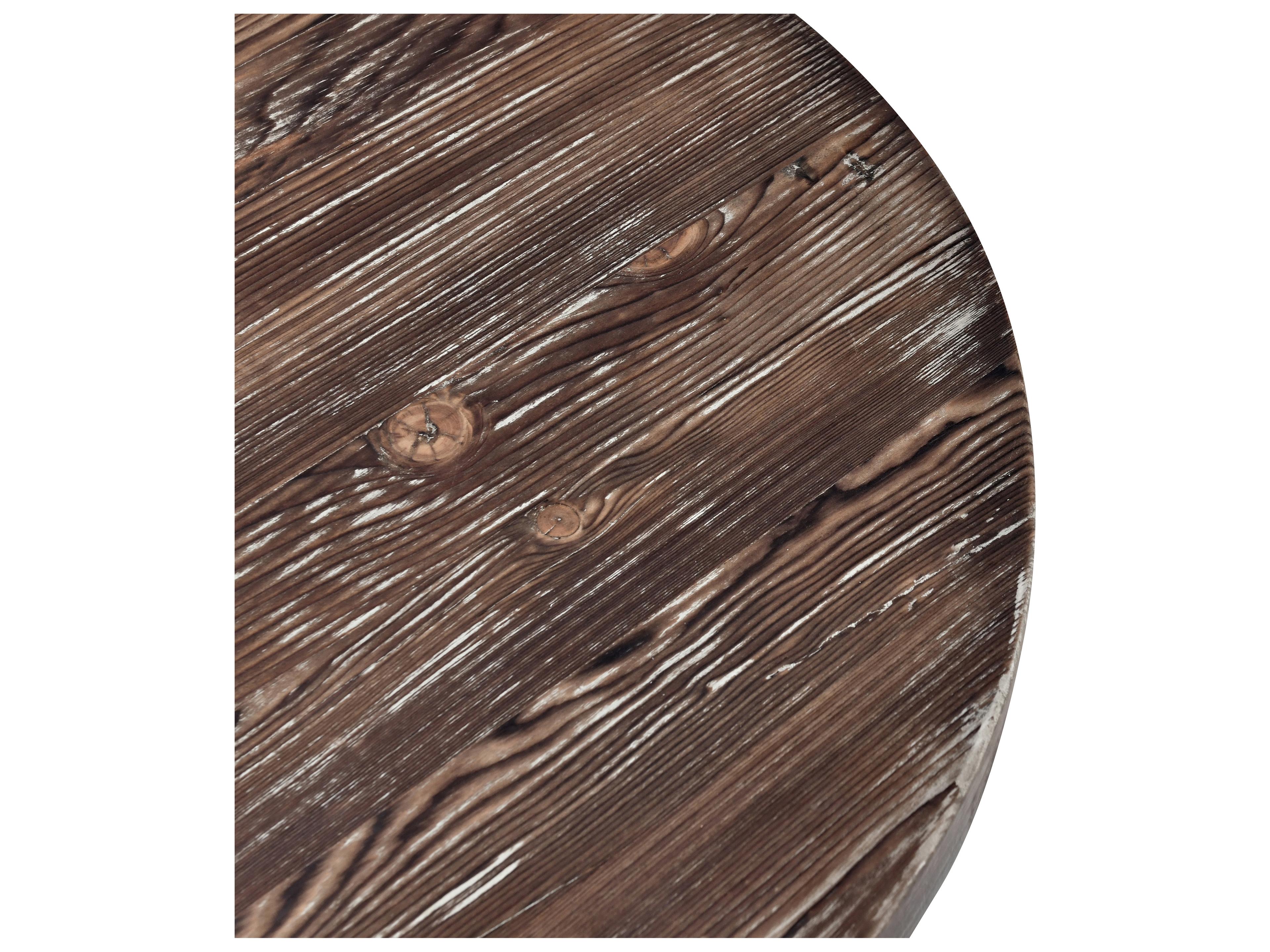 Classic Home Biltmore Round Wood Rustic Brown End Table