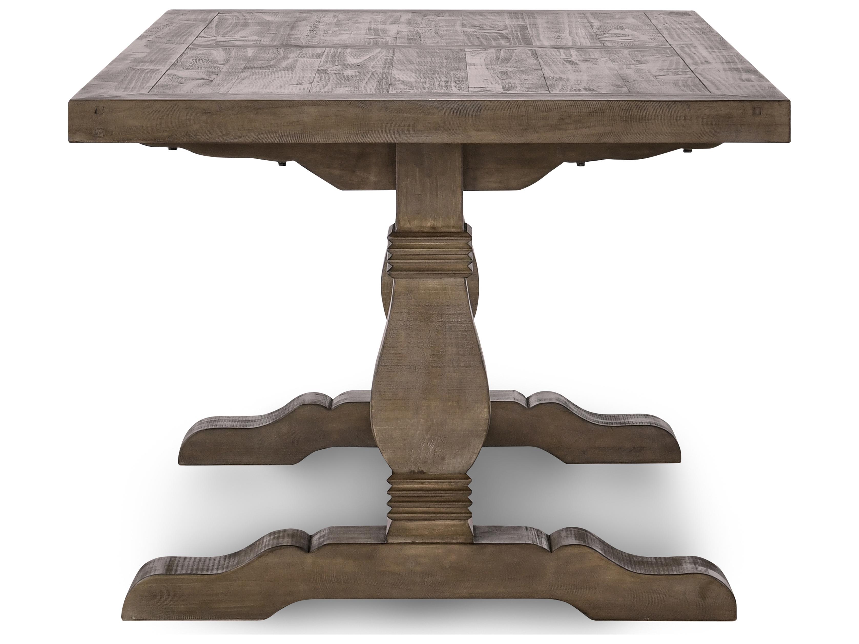Classic Home Caleb Rectangular Wood Distressed Brown Dining Table