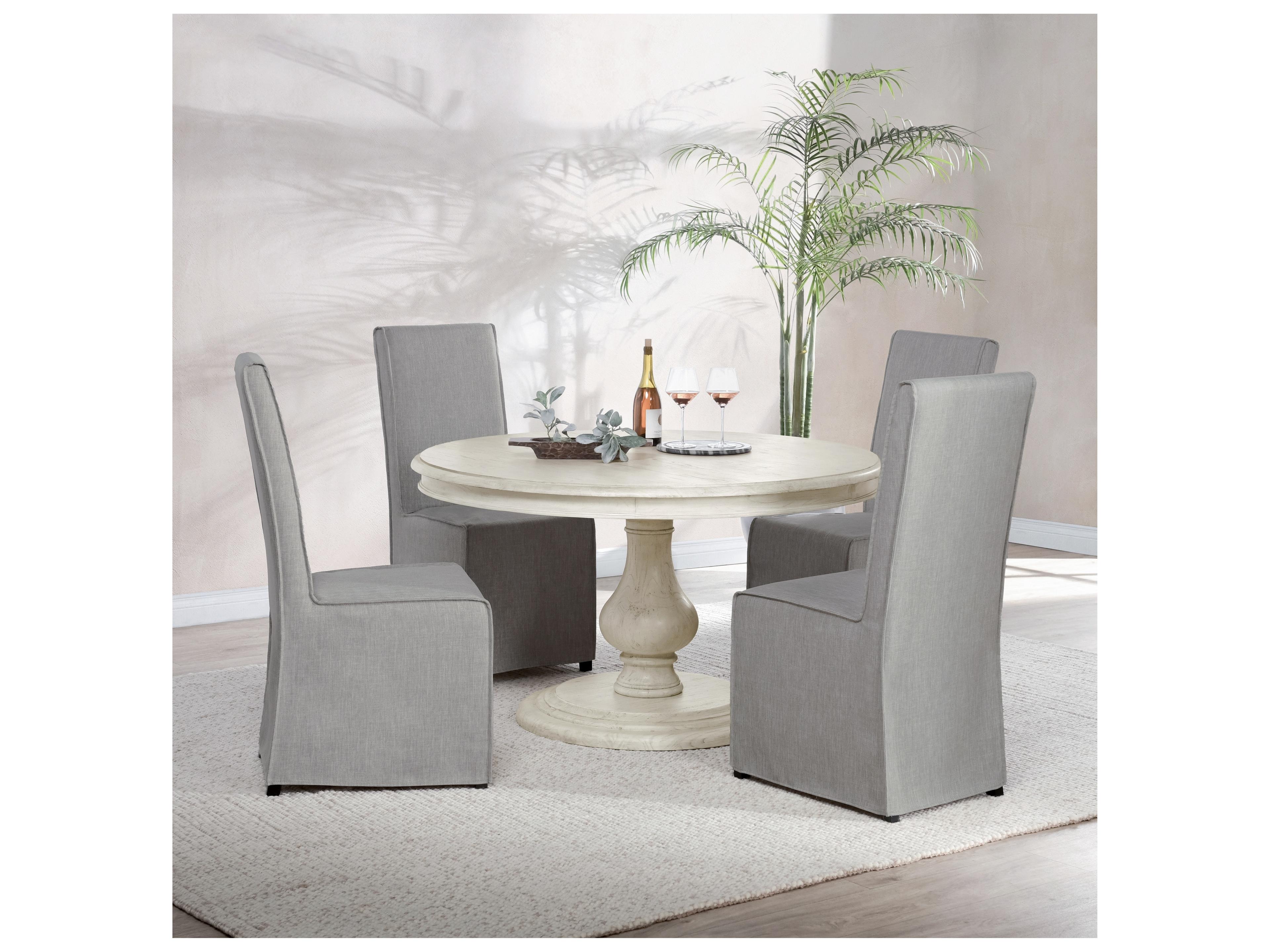 Classic Home Adrienne Round Wood Antique White Dining Table