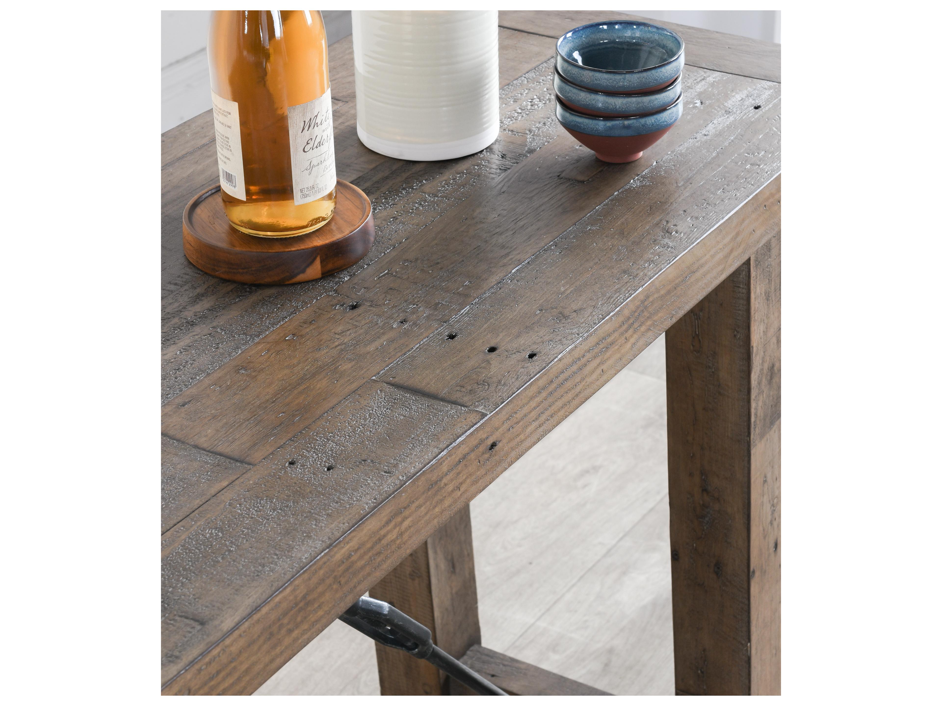 Classic Home Tuscany Rectangular Wood Distressed Brown Console Table