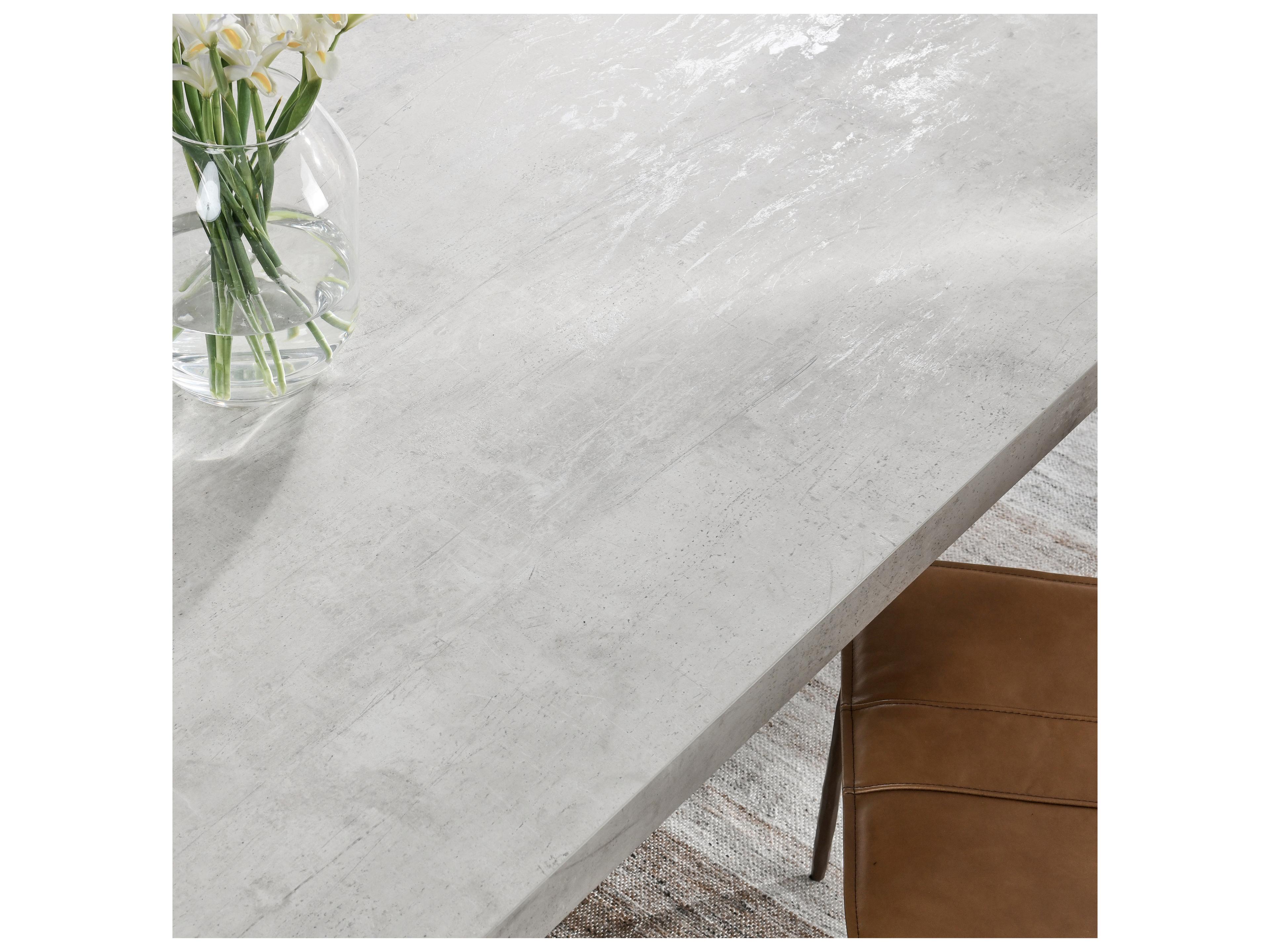 Classic Home Durant Rectangular Concrete Antique White Dining Table