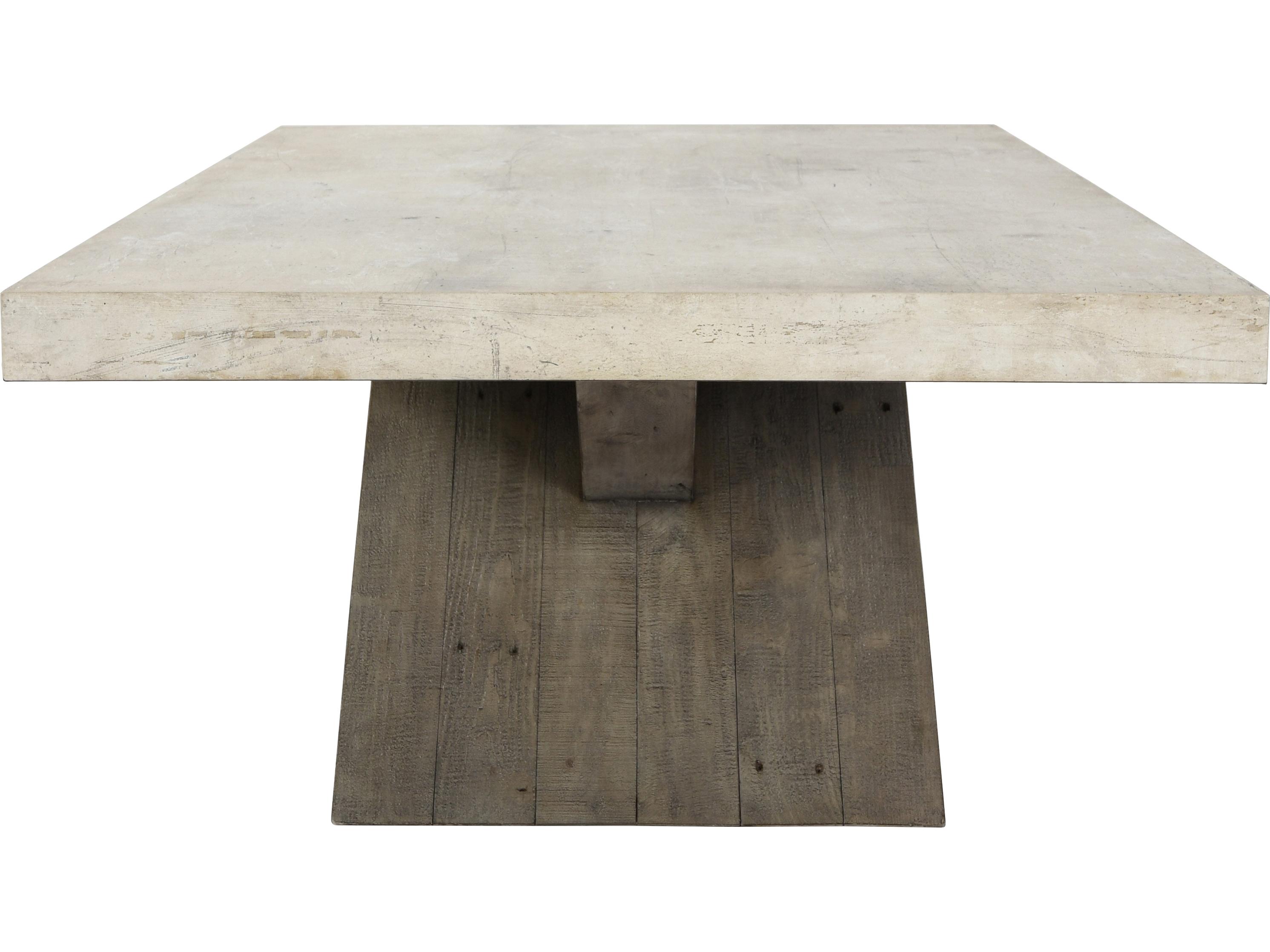 Classic Home Durant Rectangular Concrete Antique White Coffee Table
