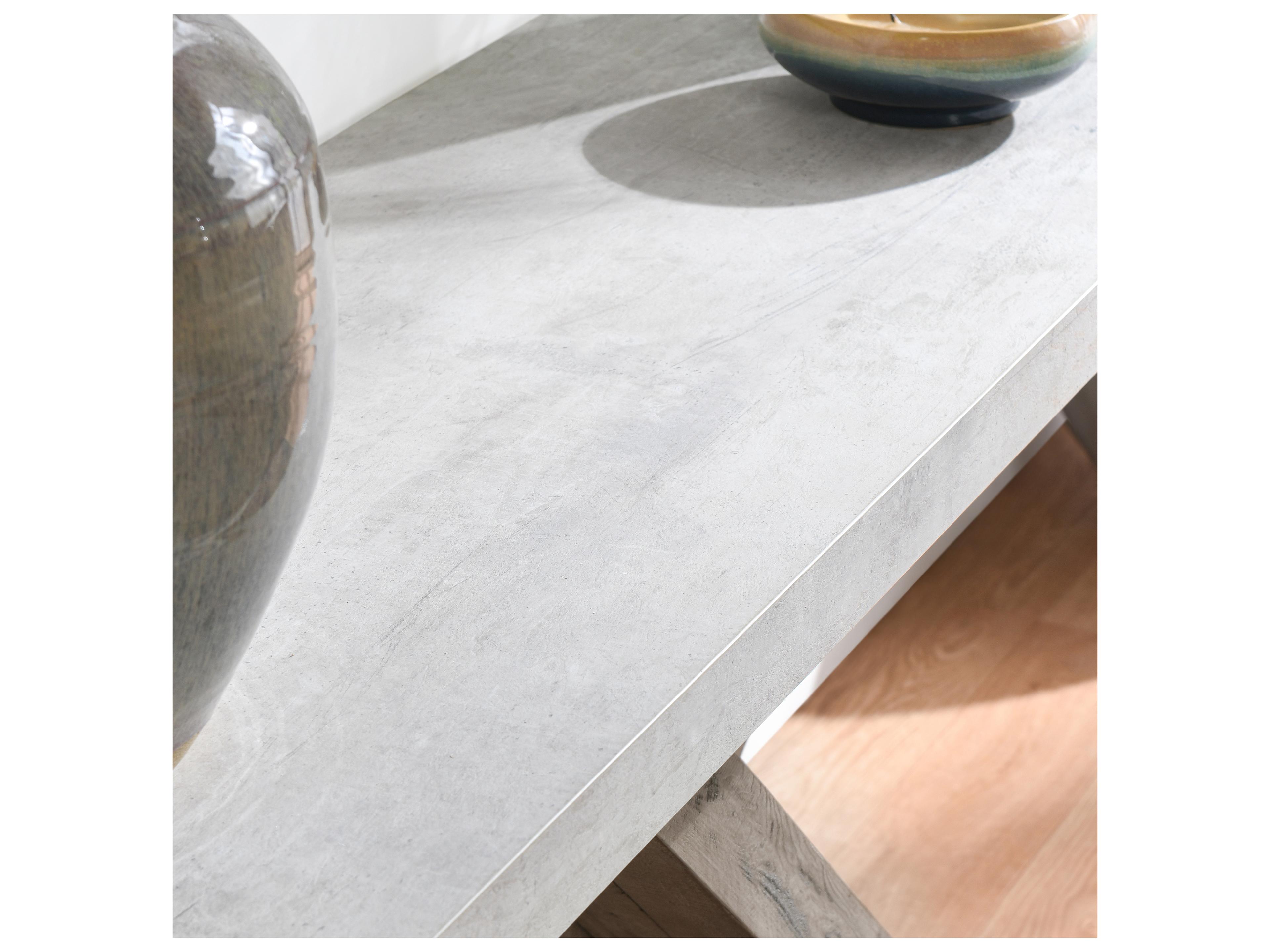 Classic Home Durant Rectangular Concrete Antique White Console Table