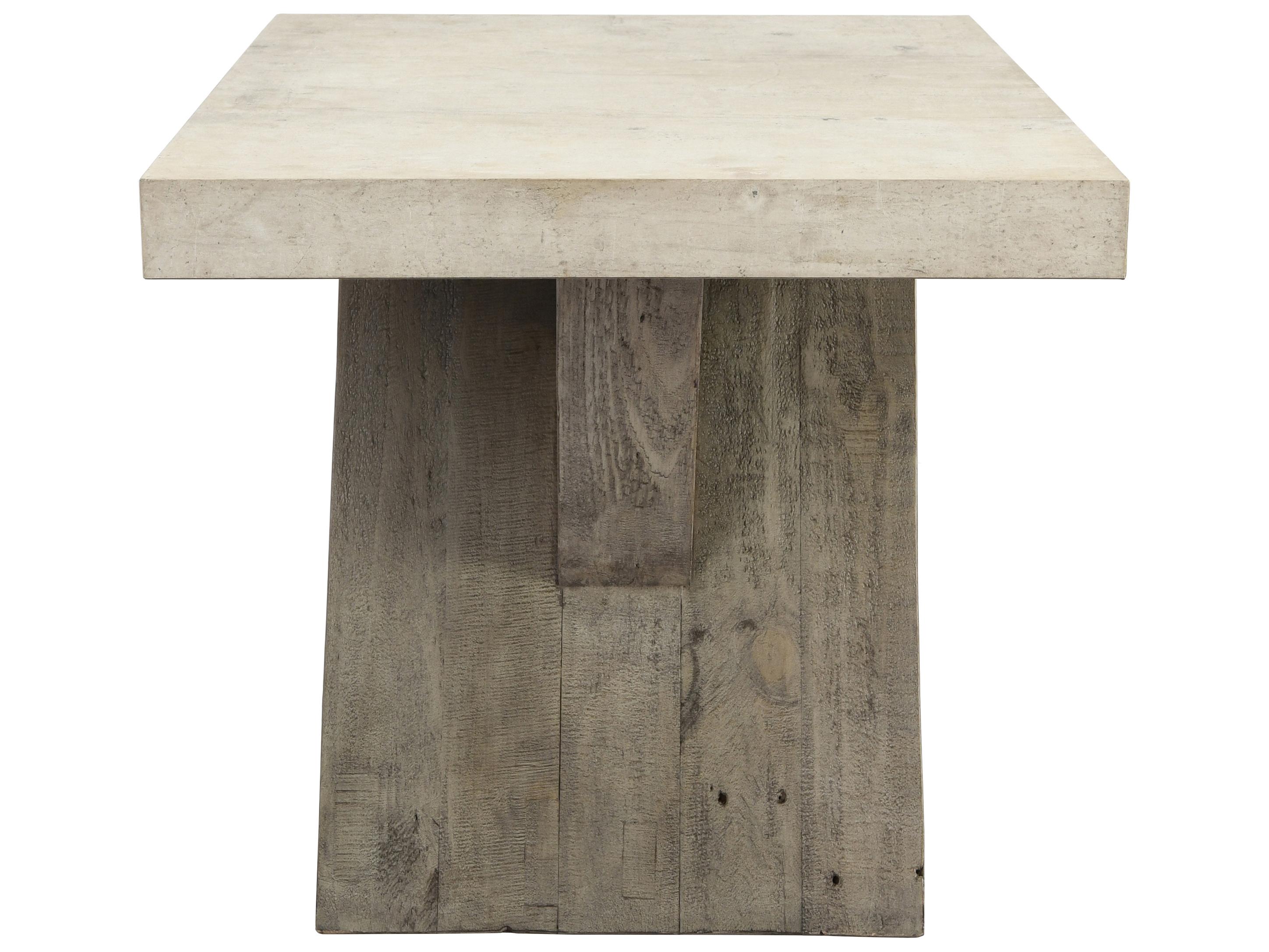 Classic Home Durant Rectangular Concrete Antique White End Table