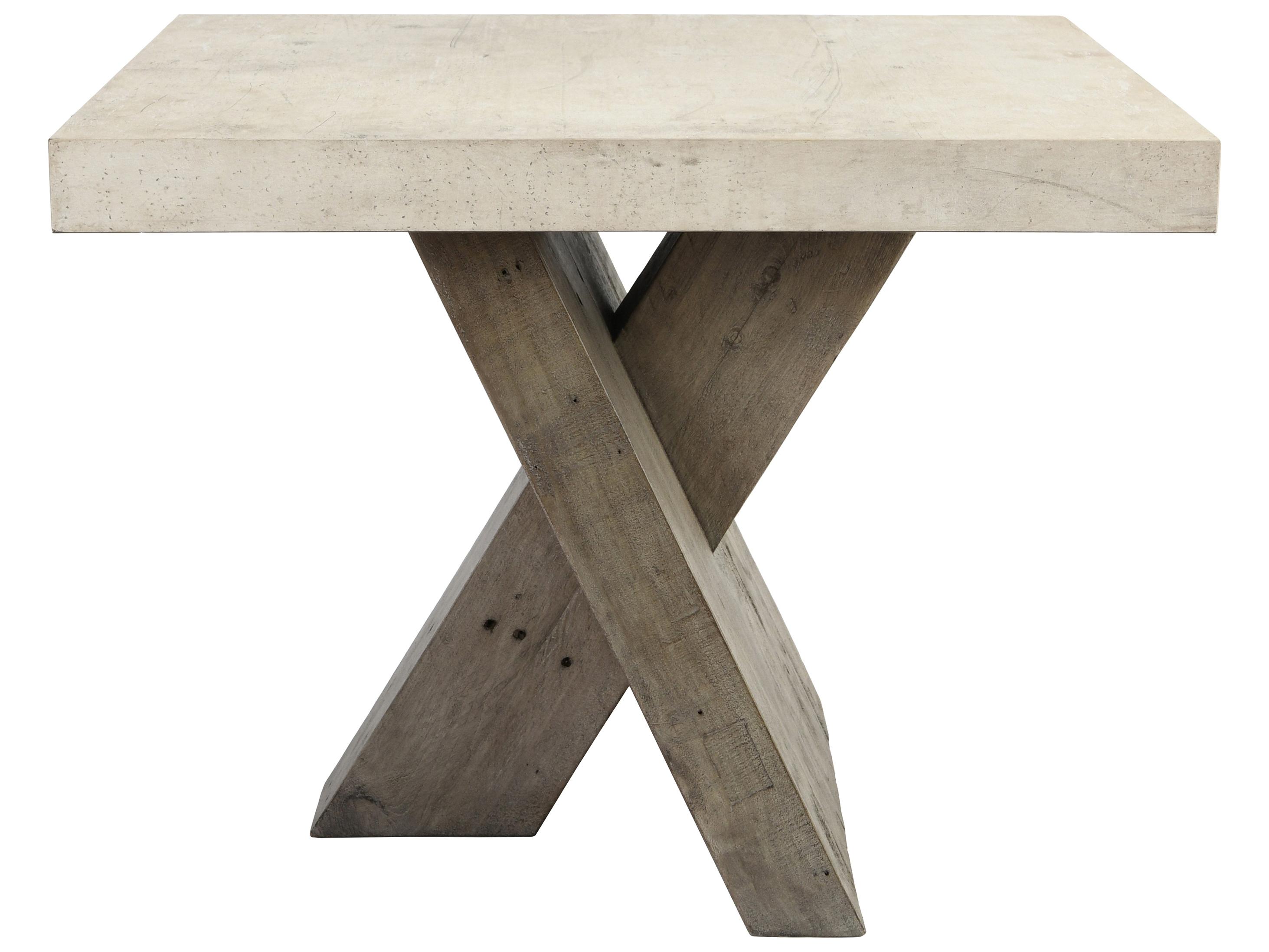 Classic Home Durant Rectangular Concrete Antique White End Table