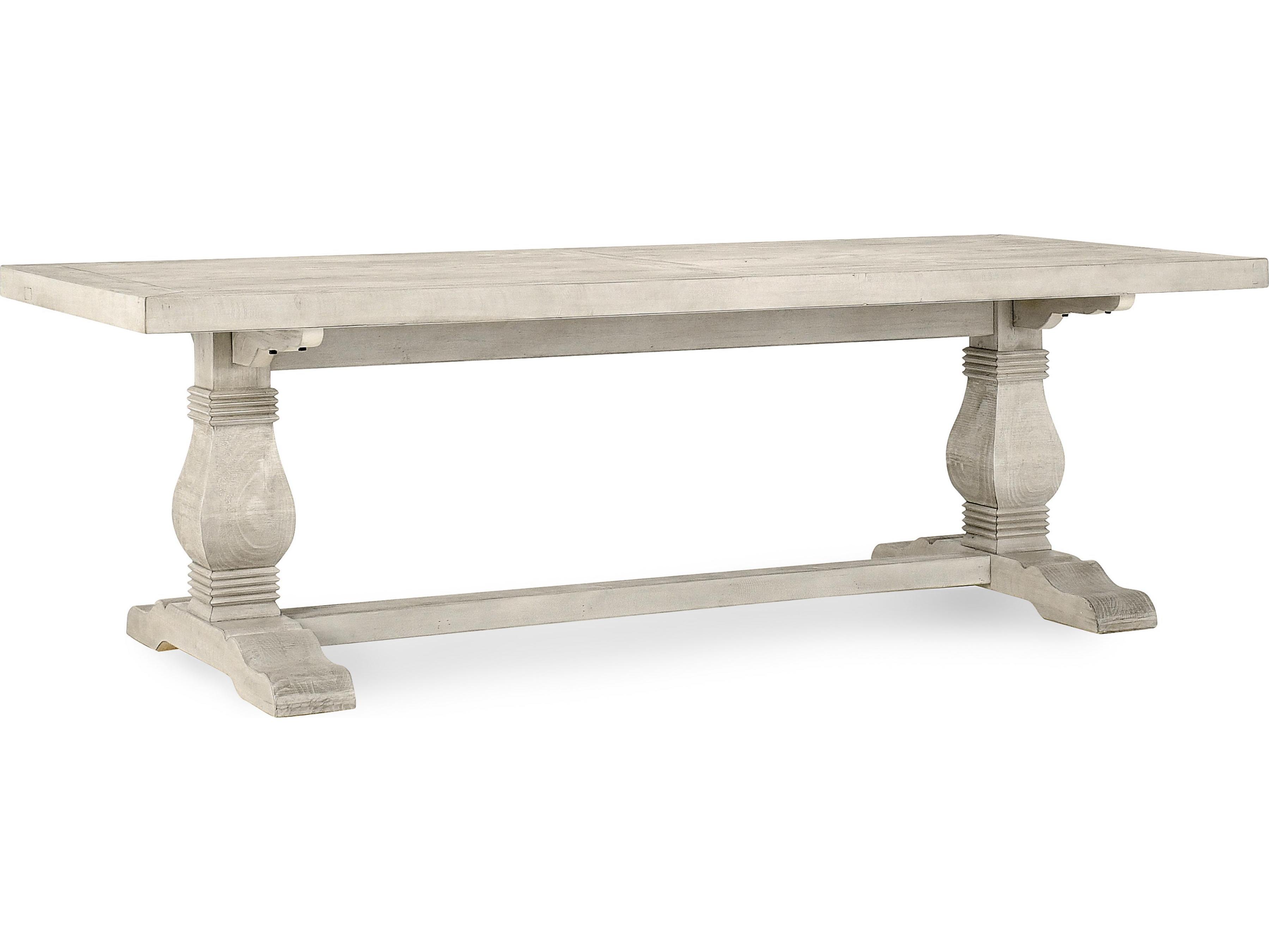 Classic Home Caleb Rectangular Wood Distressed Ivory Dining Table