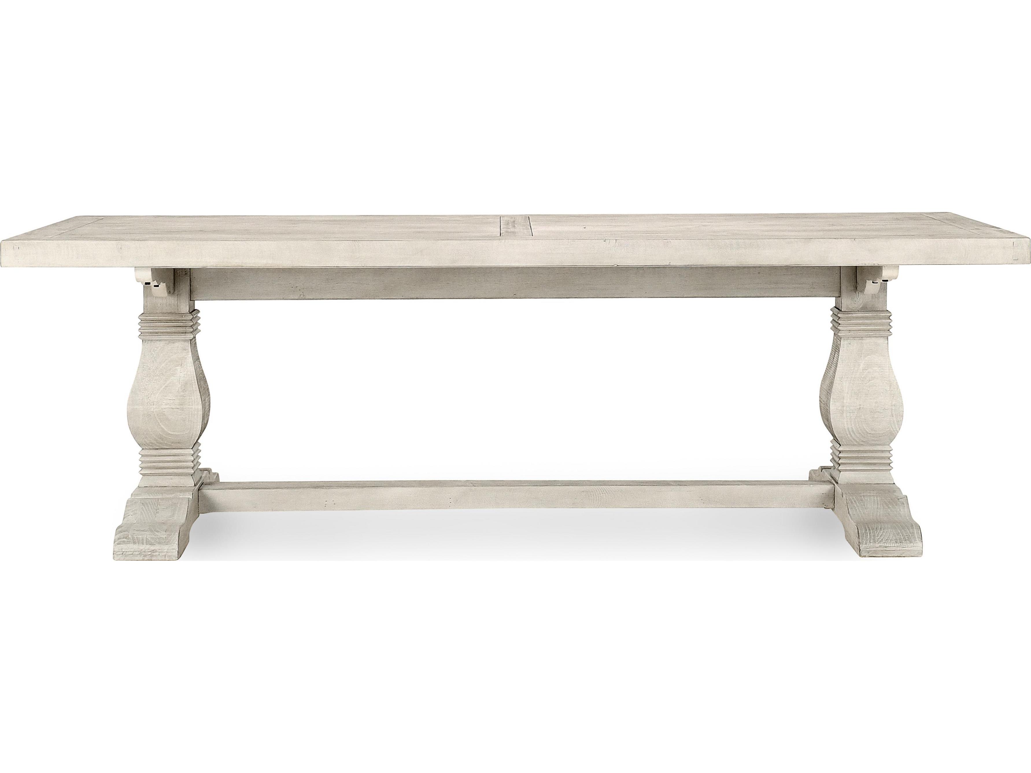 Classic Home Caleb Rectangular Wood Distressed Ivory Dining Table