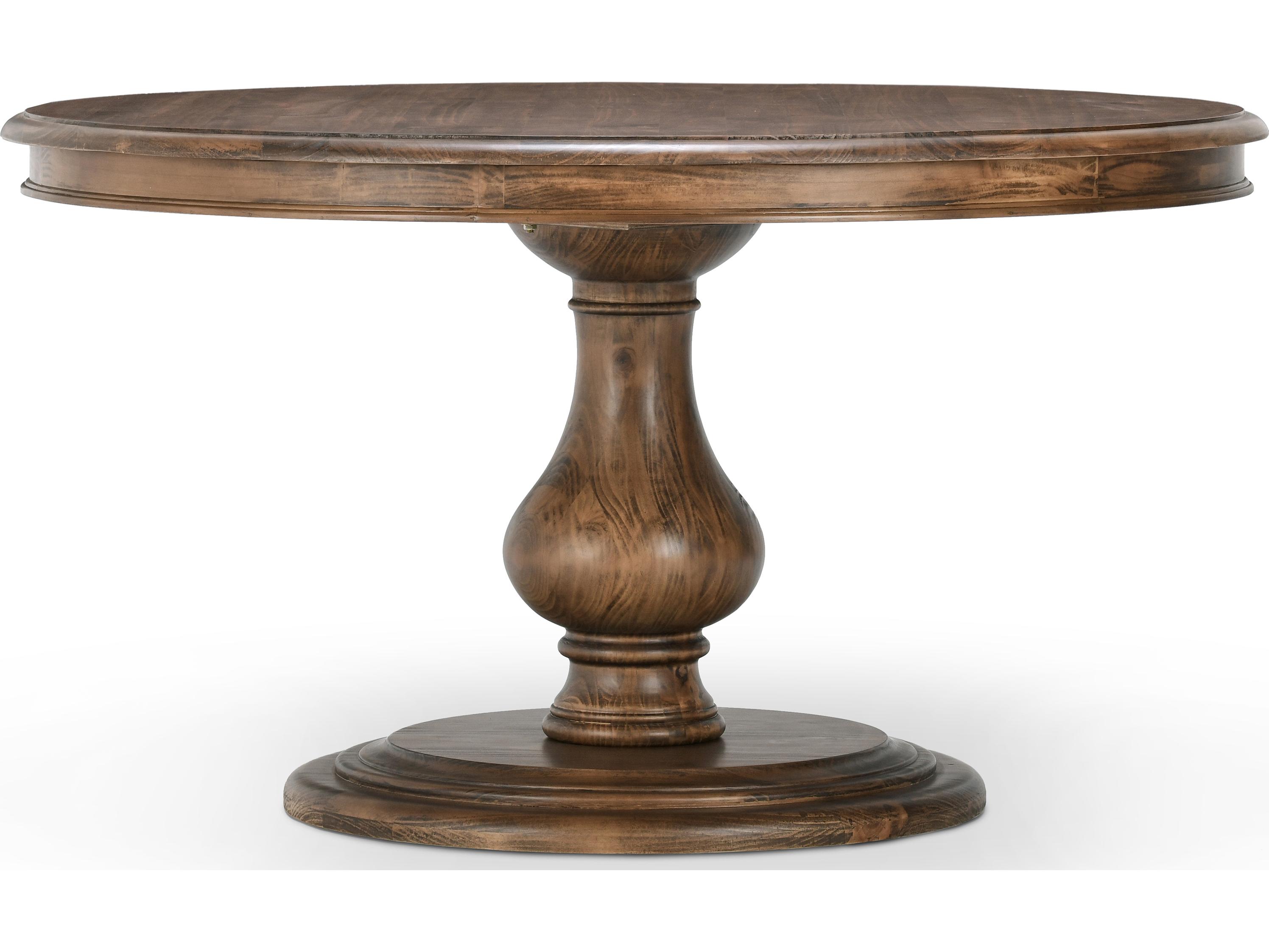 Classic Home Adrienne Round Wood Almond Brown Dining Table