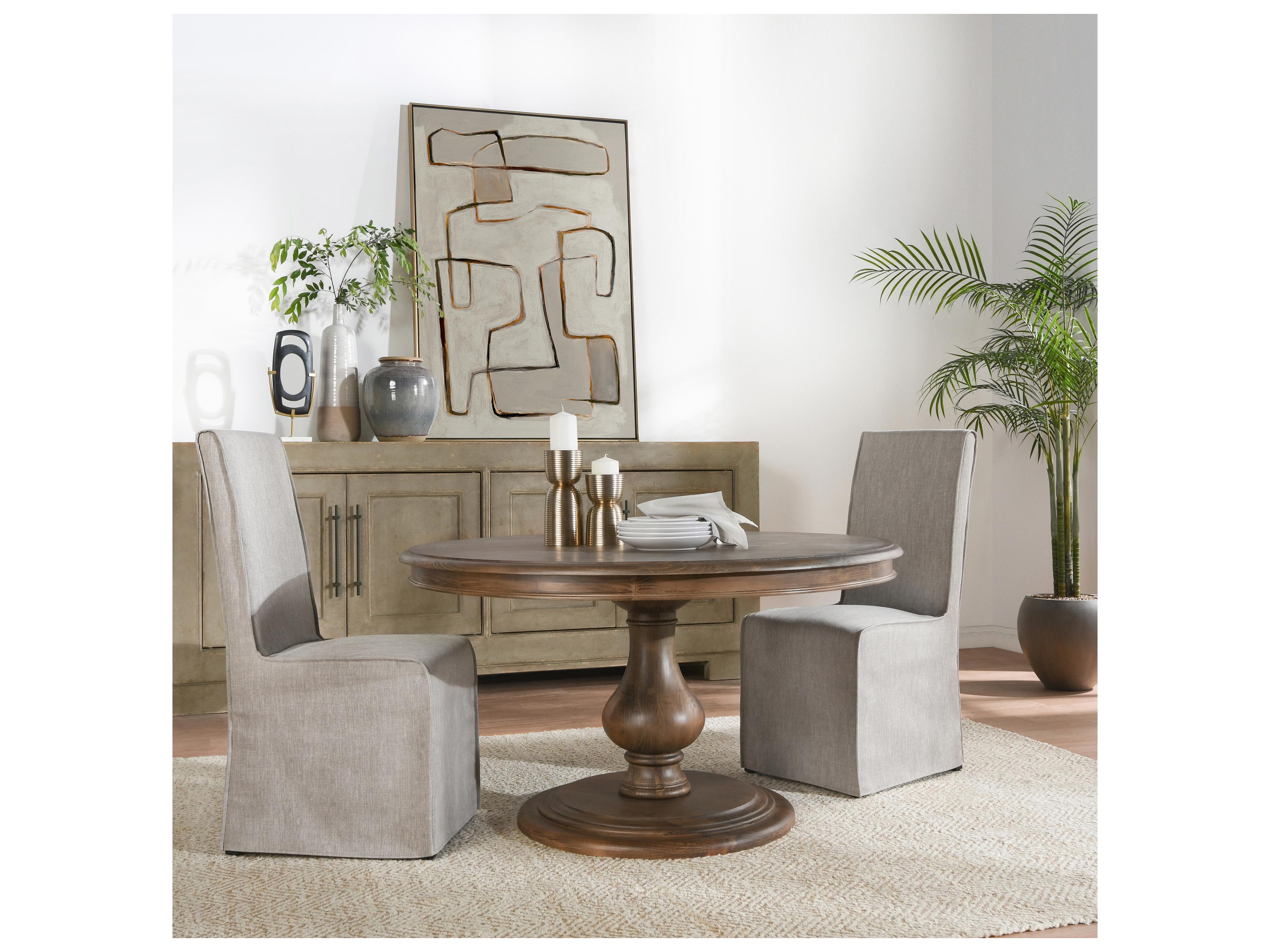 Classic Home Adrienne Round Wood Almond Brown Dining Table