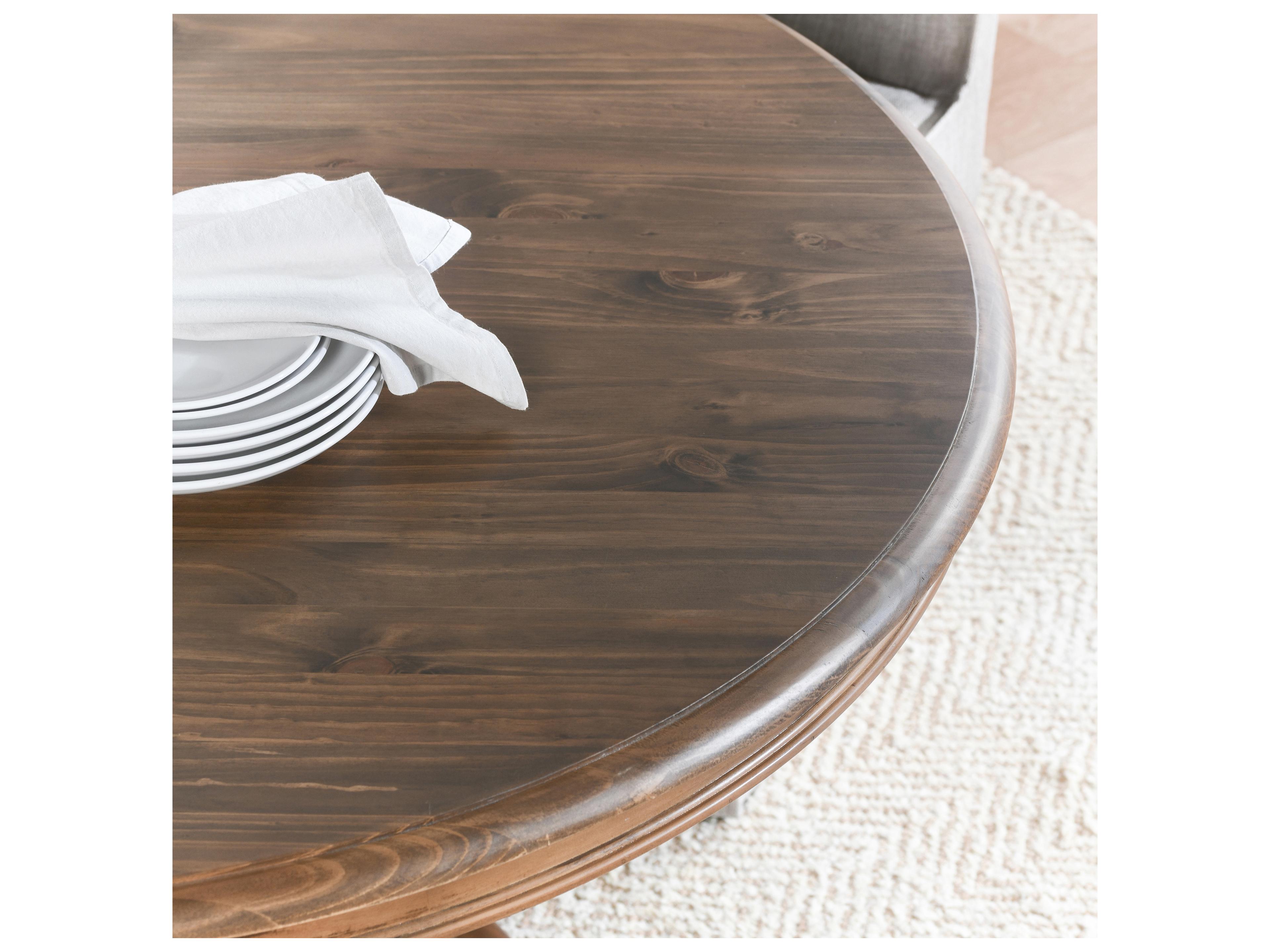 Classic Home Adrienne Round Wood Almond Brown Dining Table