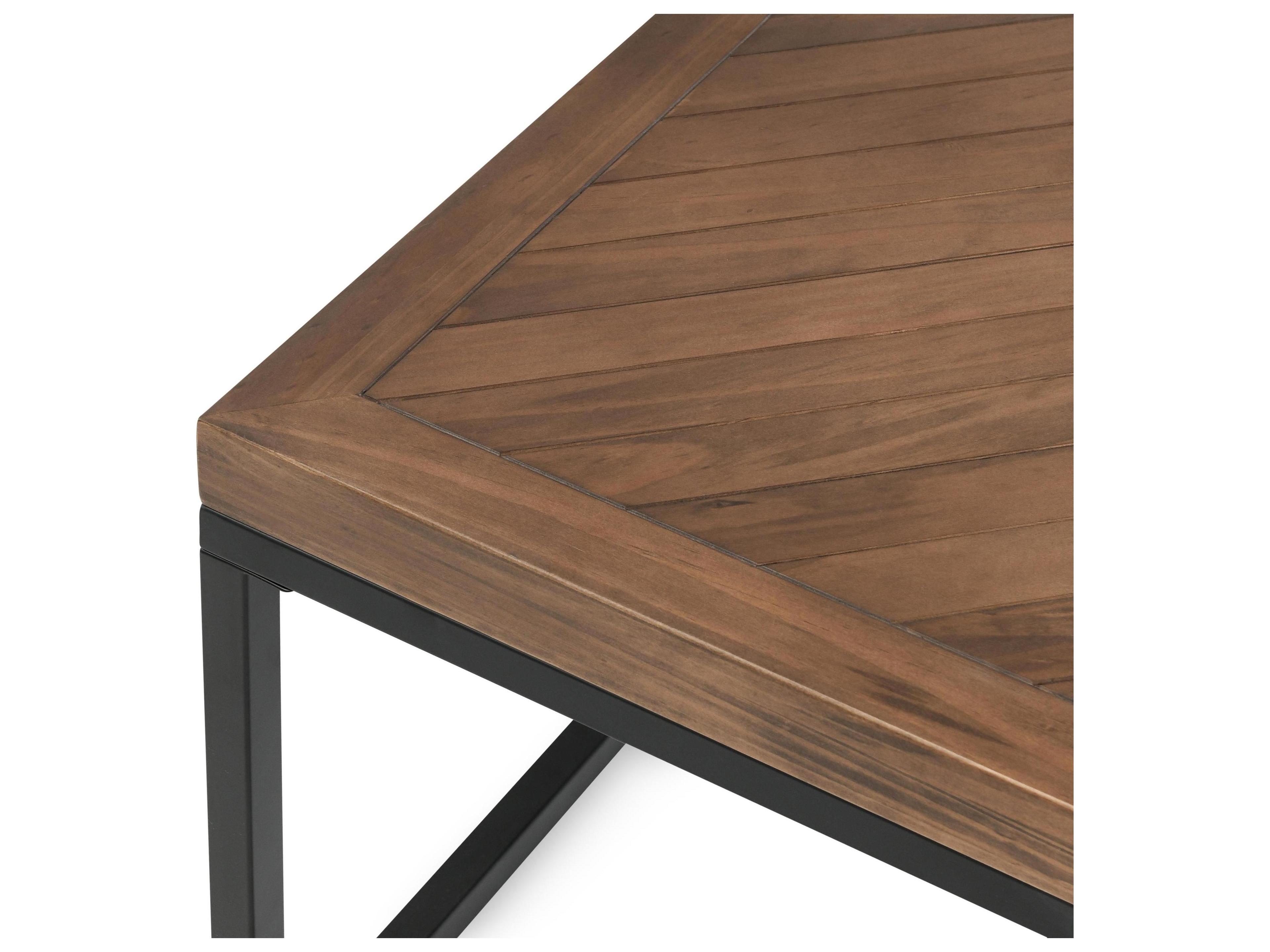 Classic Home Chantel Square Wood Brown Top Coffee Table