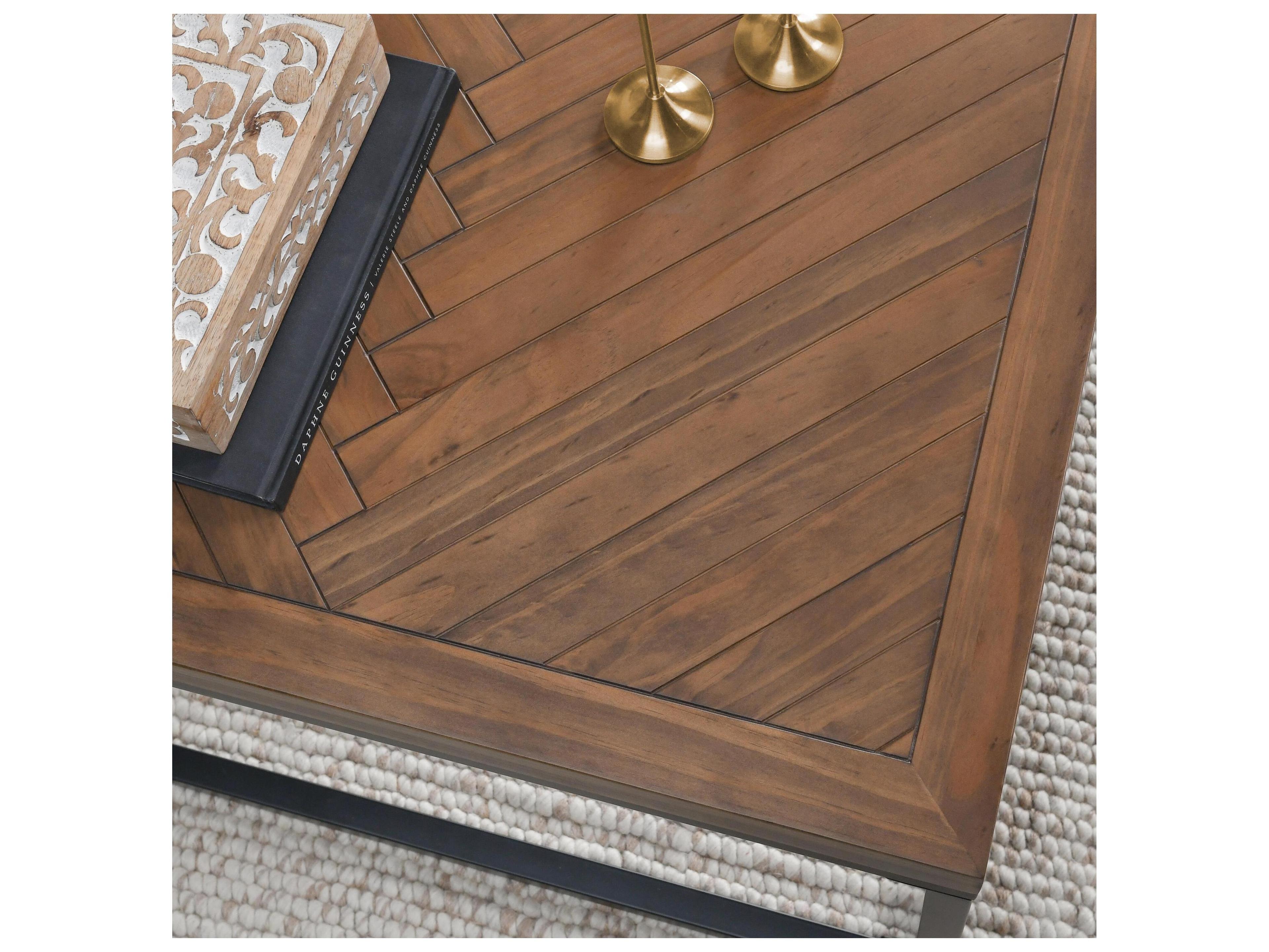 Classic Home Chantel Square Wood Brown Top Coffee Table
