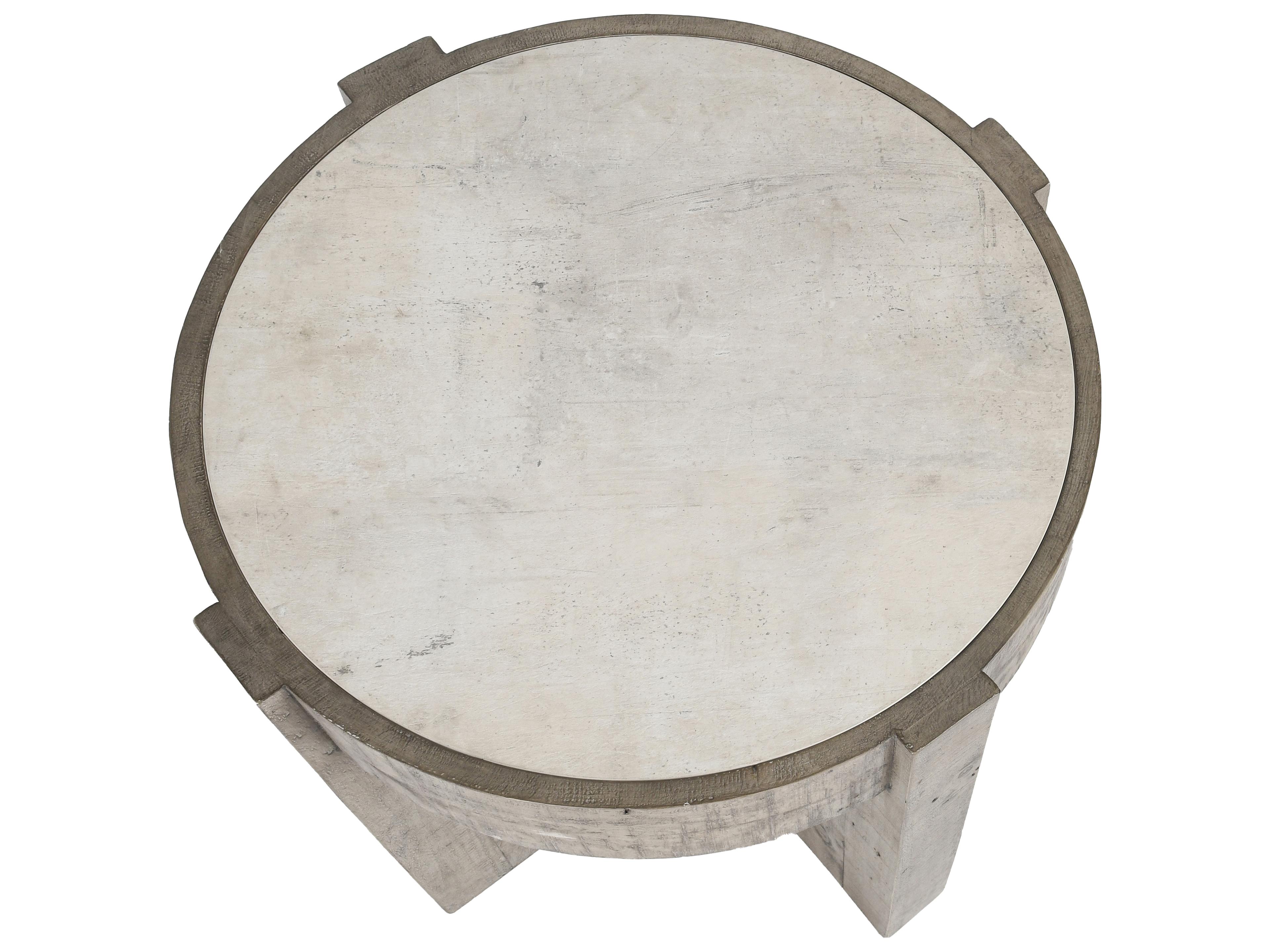 Classic Home Sonoma Round Concrete Corsican Grey & Antique White Top End Table