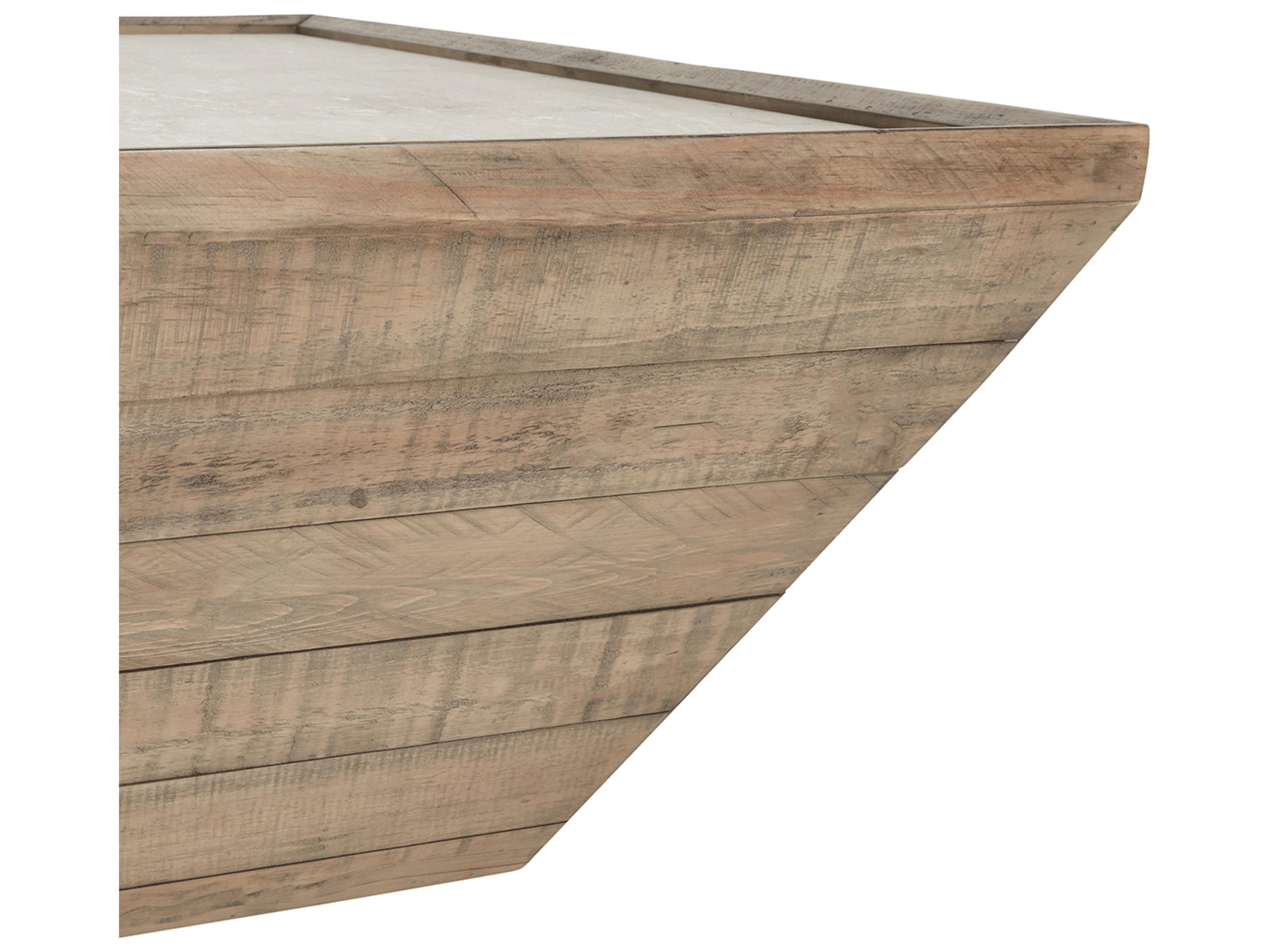 Classic Home Dalton Rectangular Wood Natural antique White Coffee Table